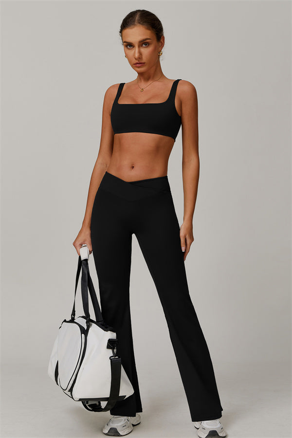 Conjunto de 2 piezas Halo: sujetador deportivo y leggings acampanados