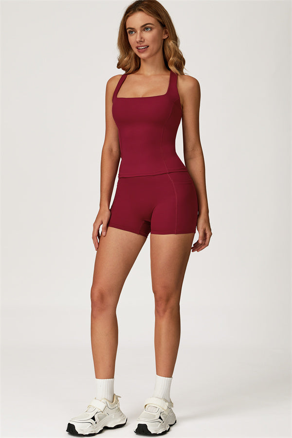 Conjunto de 2 piezas de top corto y shorts Glacier