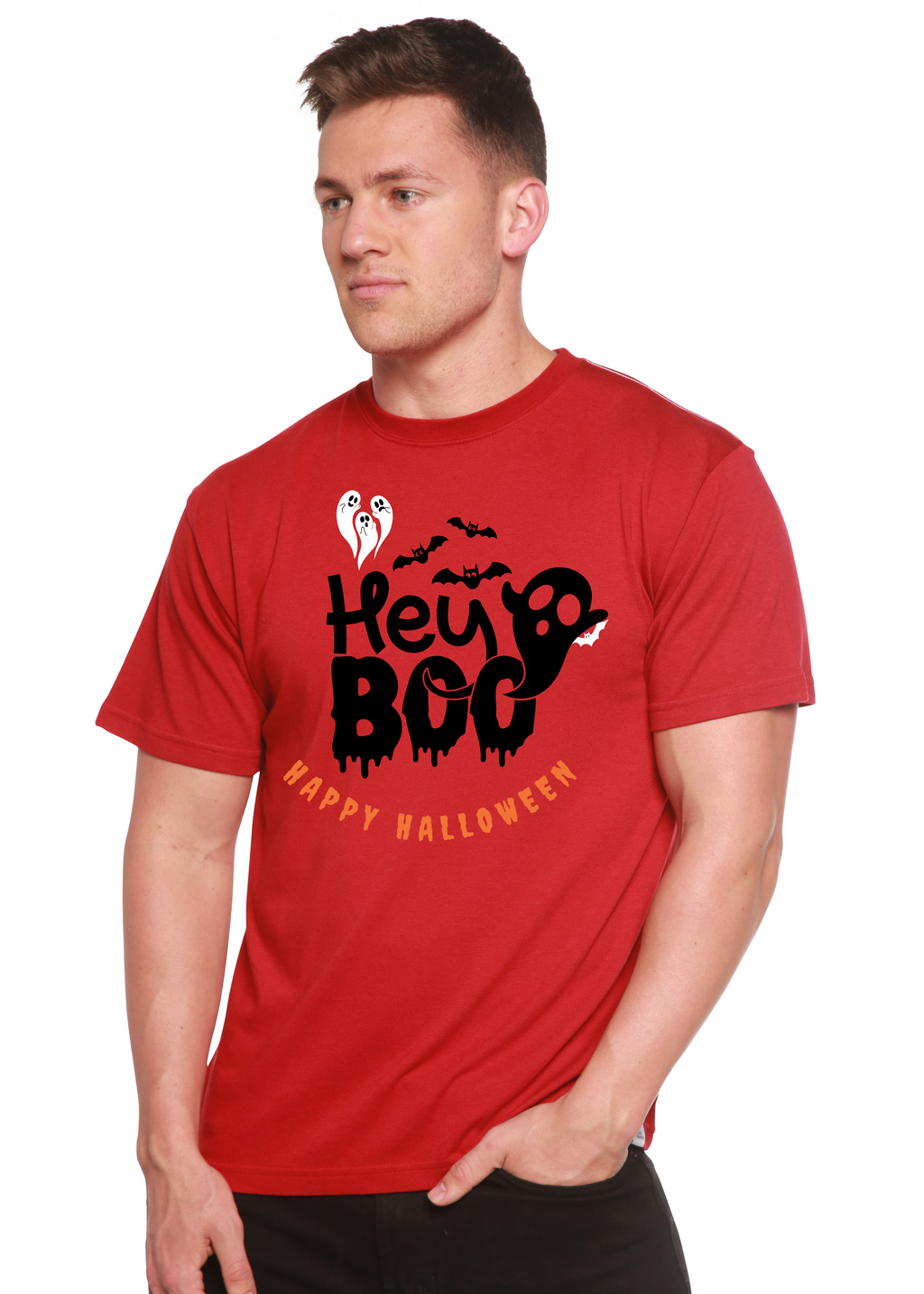 Camiseta gráfica de manga corta de bambú/algodón orgánico Hey Boo para hombre