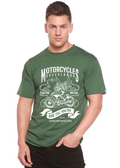 Motocicletas Camiseta de Manga Corta con Gráfico de Viscosa de Bambú/Algodón Orgánico para Hombre