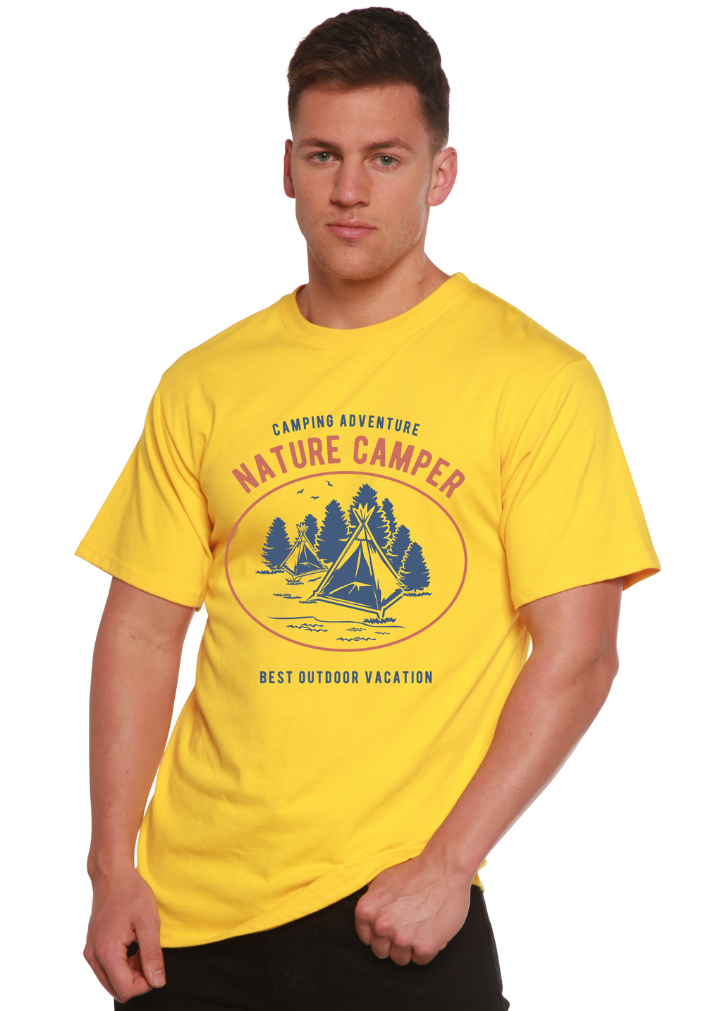 Camiseta gráfica Nature Camper Spun Bamboo® de manga corta de viscosa de bambú y algodón orgánico para hombre