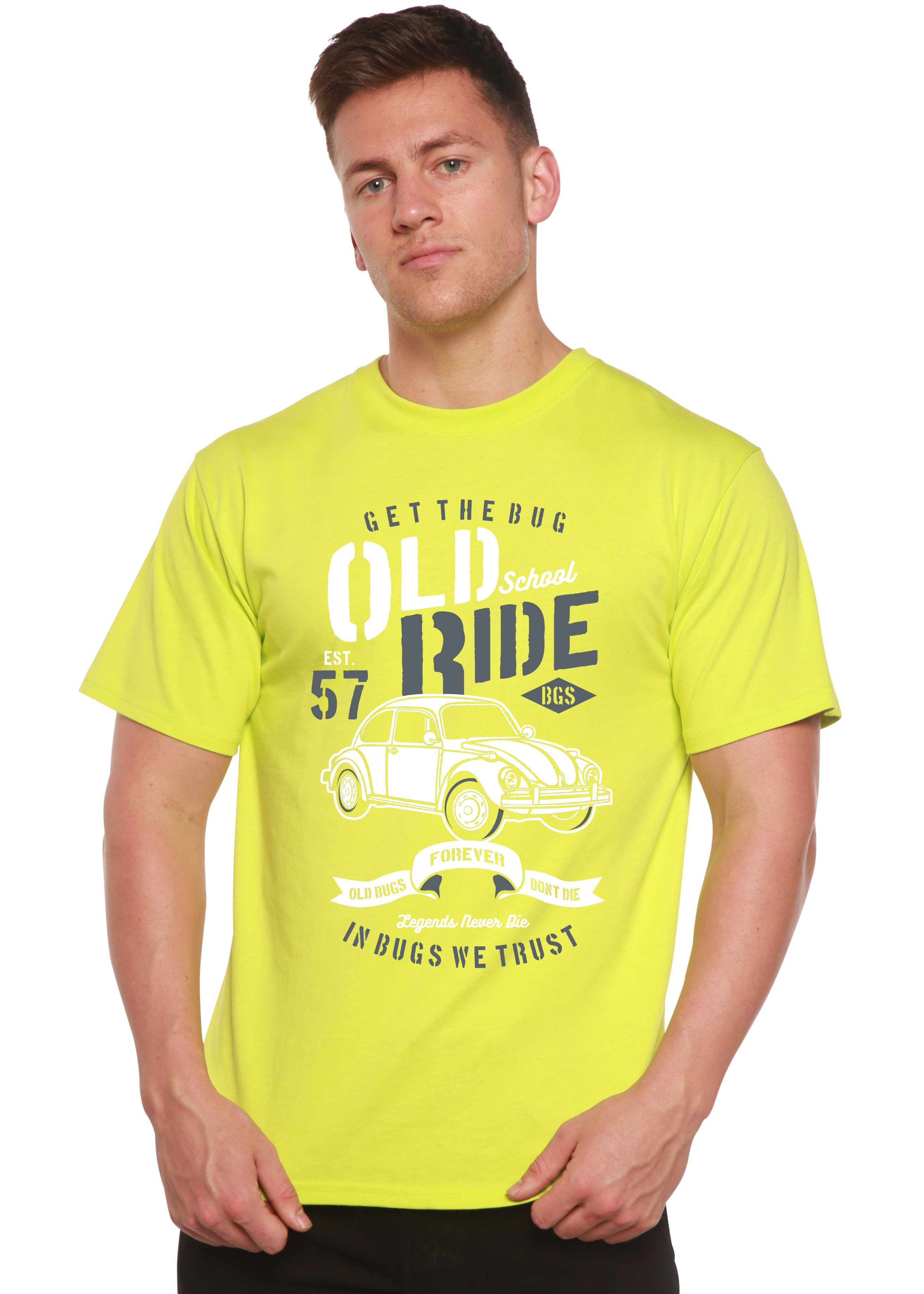 Camiseta gráfica de manga corta para hombre Old School Ride Spun Bamboo® de viscosa de bambú/algodón orgánico
