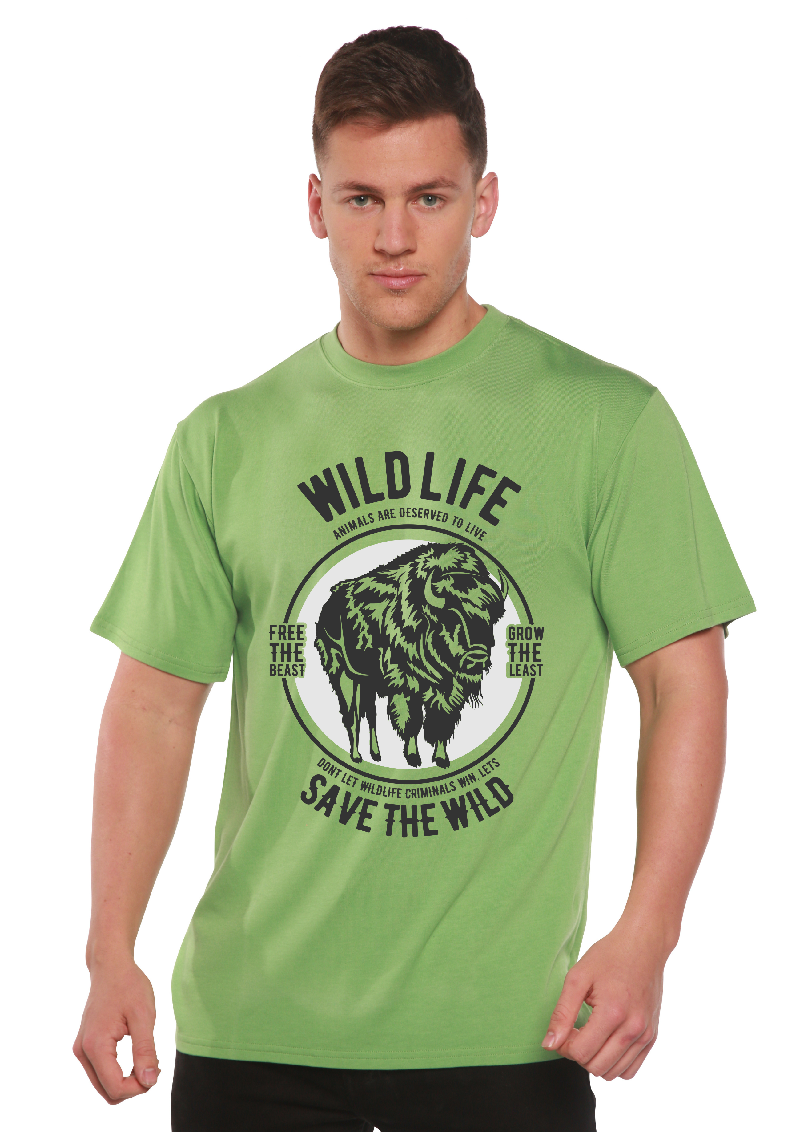 Camiseta gráfica de manga corta de viscosa de bambú/algodón orgánico Wild Life Spun Bamboo® para hombre