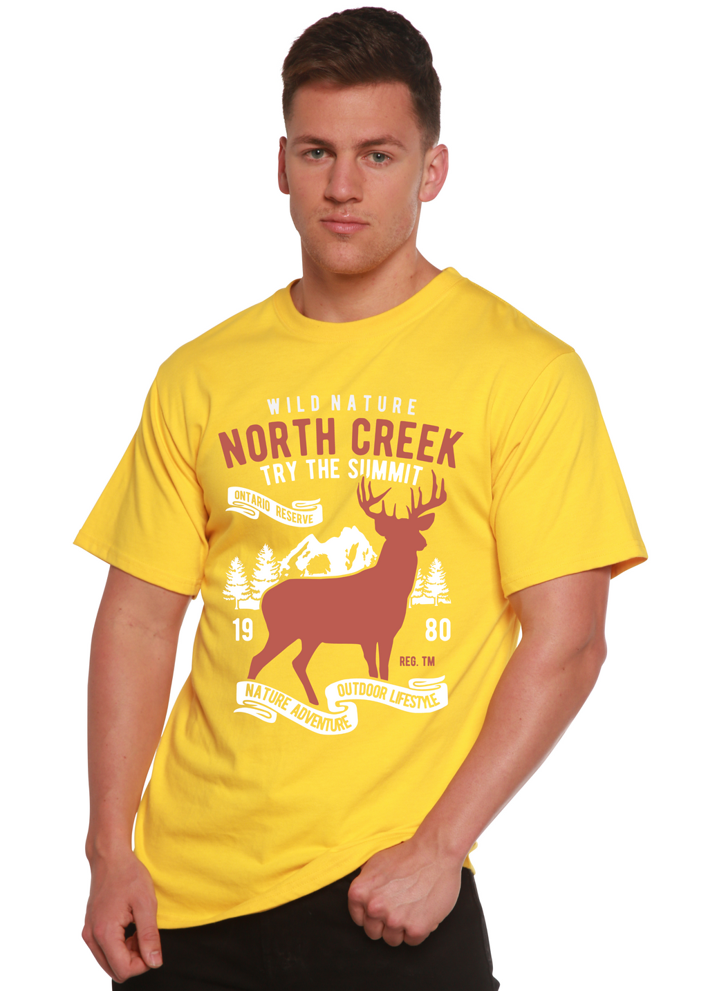 Camiseta gráfica de manga corta de bambú/algodón orgánico Spun Bamboo® de North Creek para hombre