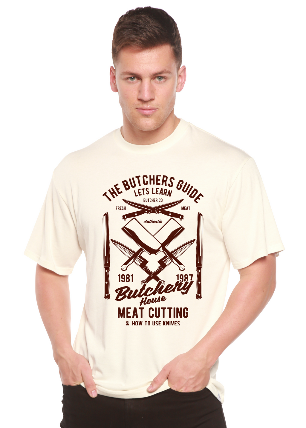 Camiseta gráfica de manga corta de bambú/algodón orgánico para hombre Butchery House