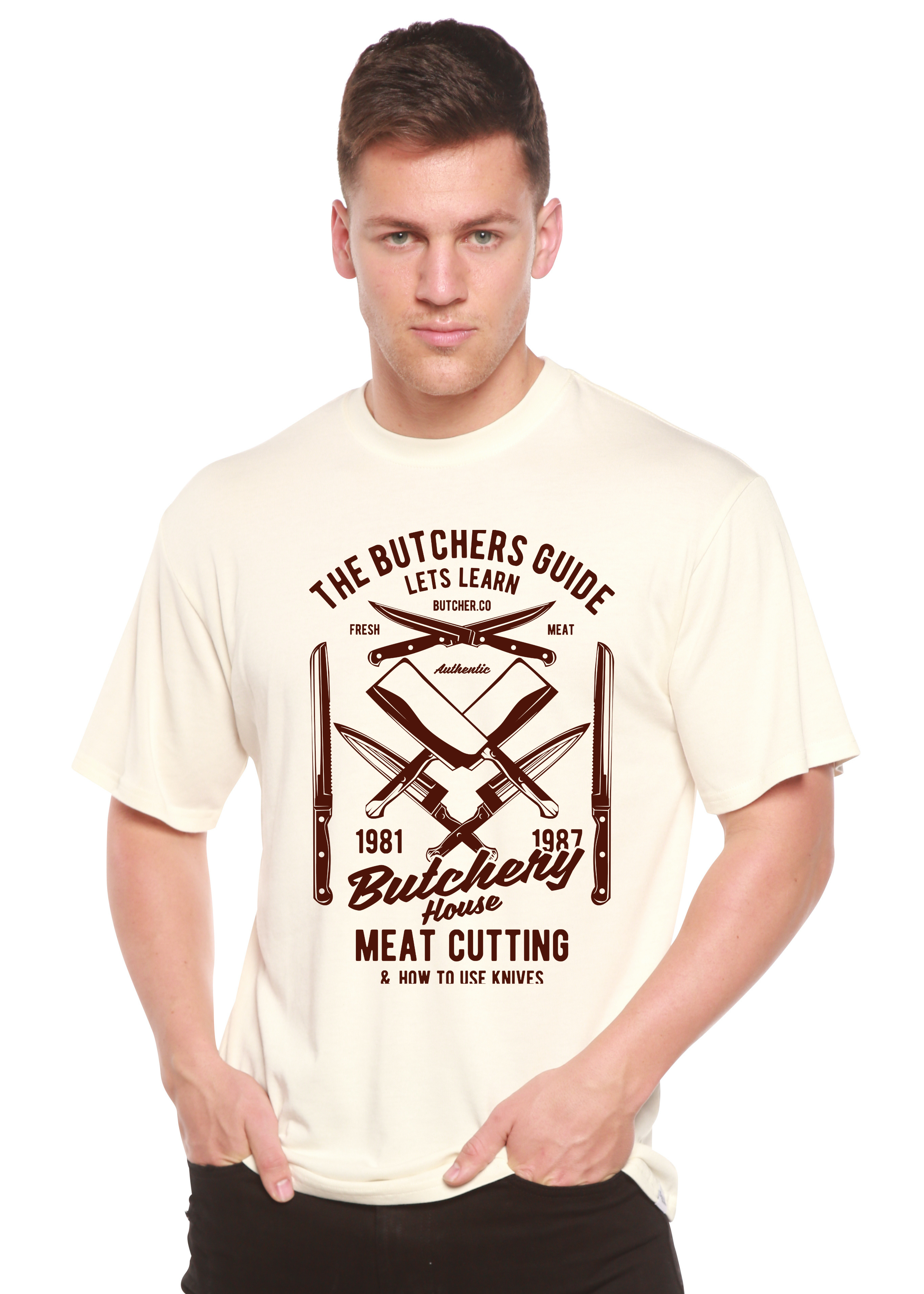 Camiseta gráfica de manga corta de bambú/algodón orgánico para hombre Butchery House