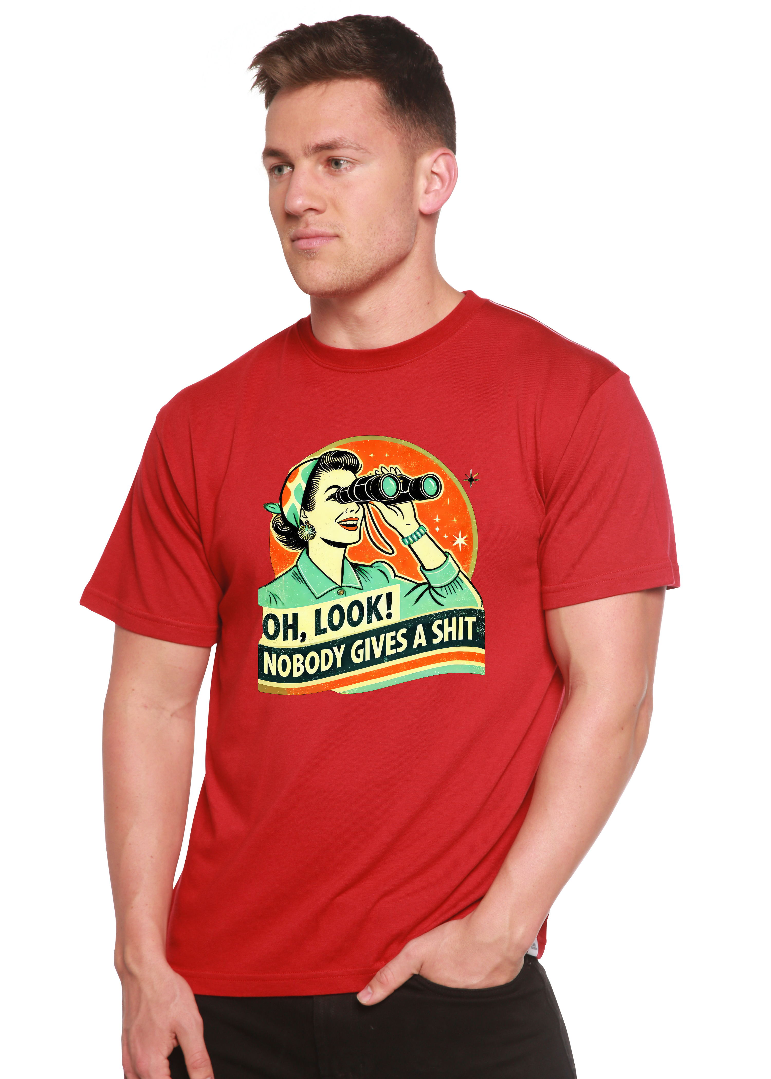Camiseta gráfica unisex divertida Retro Mujer de bambú/algodón