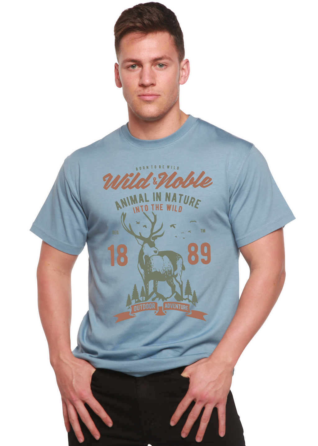 Camiseta gráfica de manga corta Wild And Noble Spun Bamboo® de viscosa de bambú/algodón orgánico para hombre