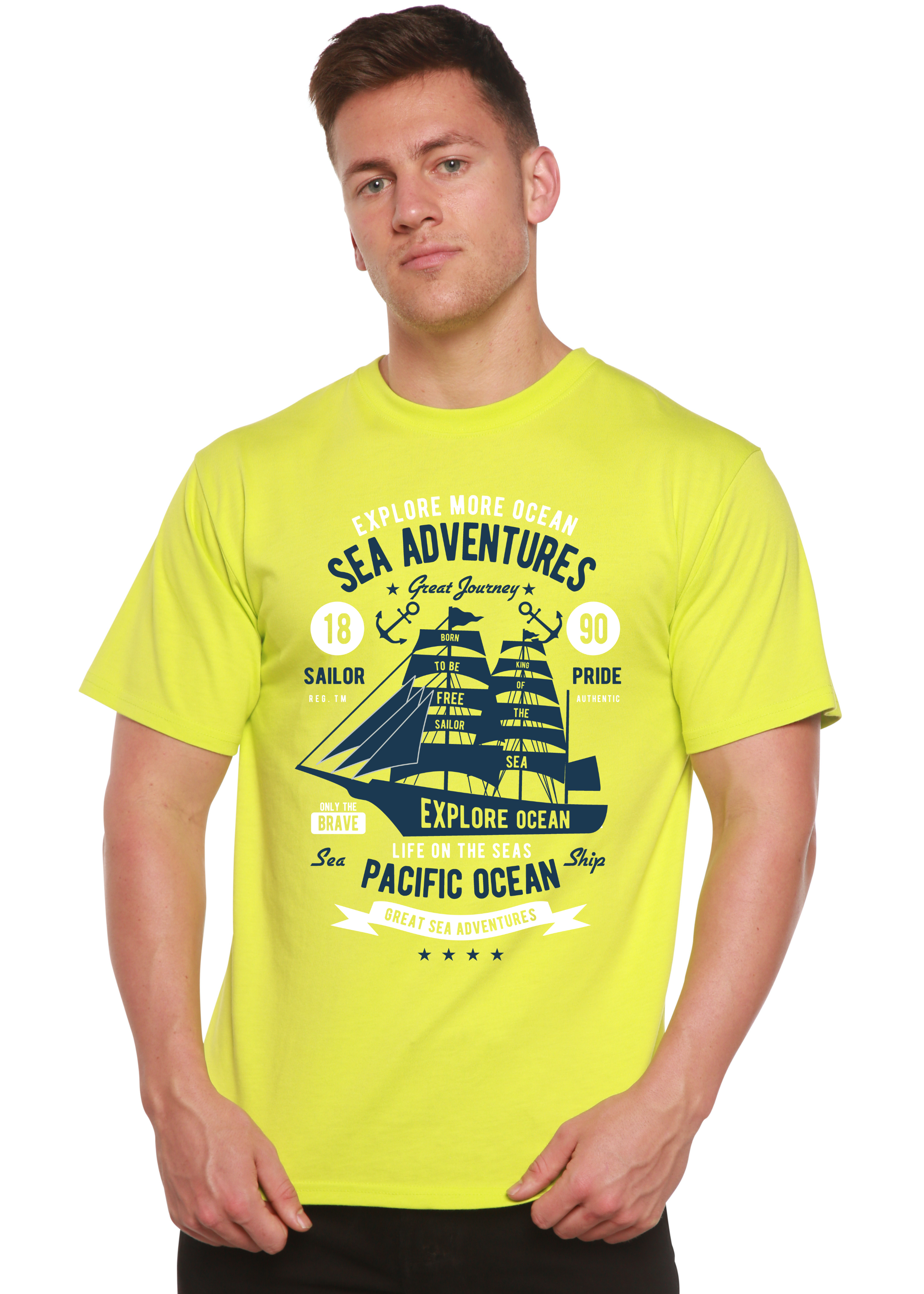 Camiseta gráfica de manga corta de viscosa de bambú/algodón orgánico Sea Adventures Spun Bamboo® para hombre
