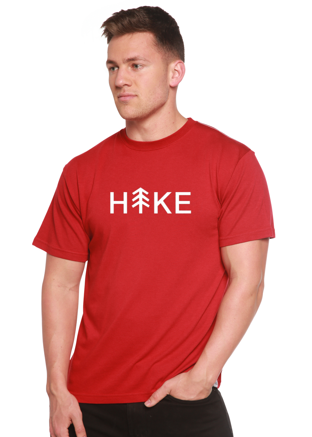 Camiseta gráfica de manga corta Hike para hombre de bambú viscosa/algodón orgánico