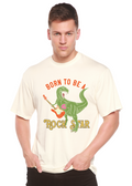 Camiseta gráfica de manga corta de bambú viscosa/algodón orgánico para hombre "Born To Be A Rock Star"