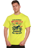 Camiseta gráfica de manga corta de bambú/algodón orgánico para hombre "Motociclista Libertad"
