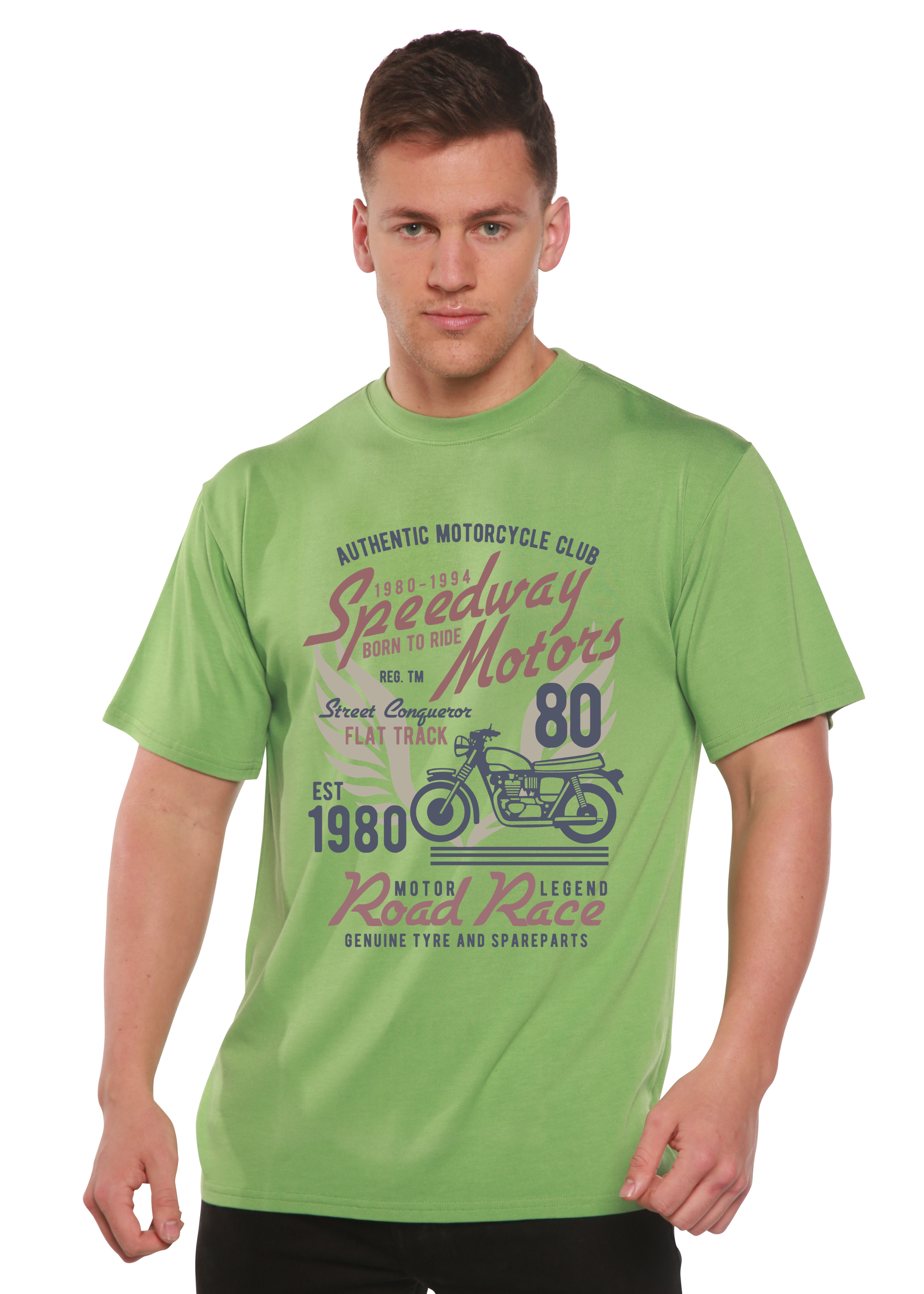 Camiseta gráfica de manga corta de viscosa de bambú/algodón orgánico para hombre Speedway Motor Spun Bamboo®