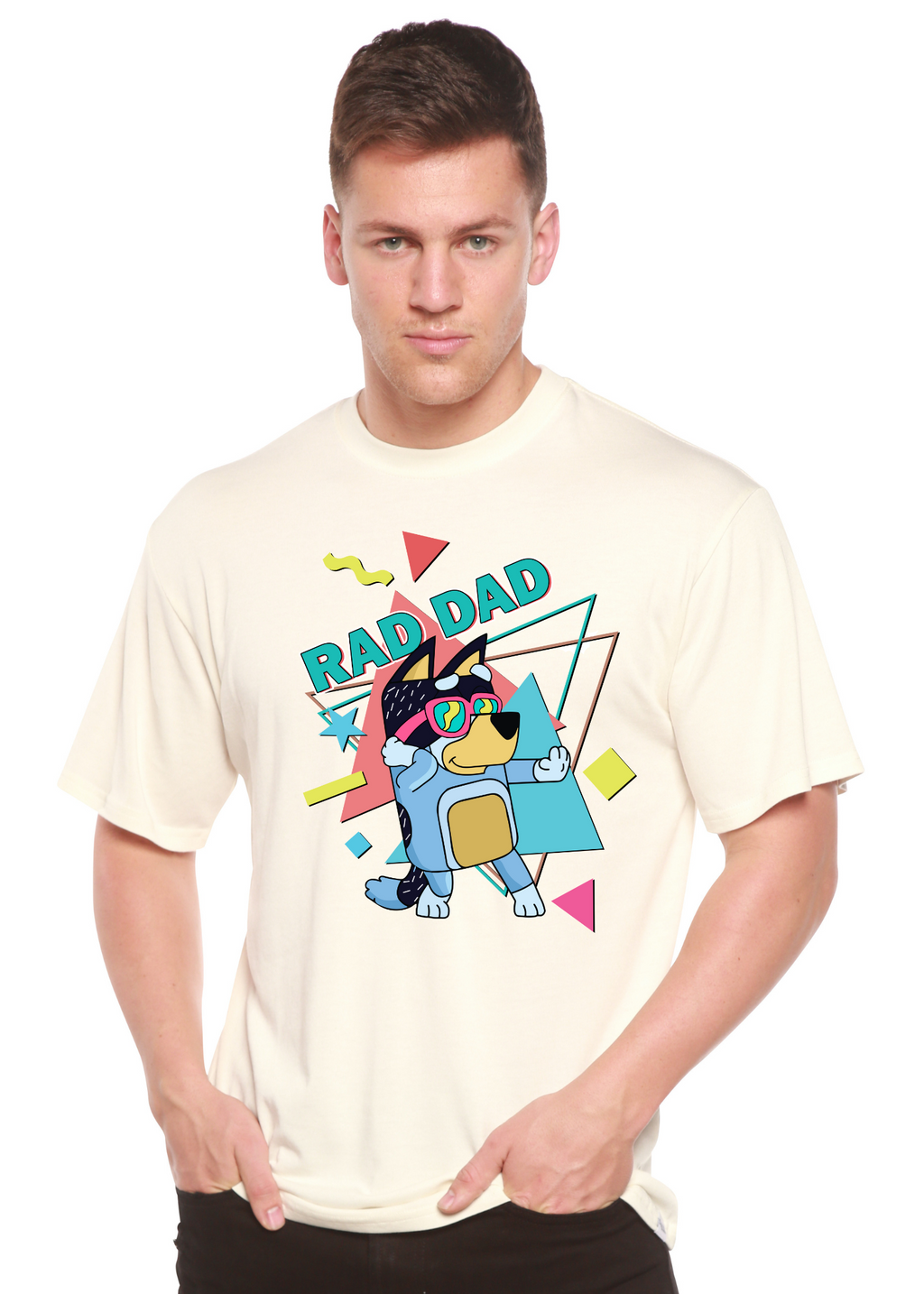 Camiseta gráfica de manga corta para hombre Rad Dad Bluey de bambú