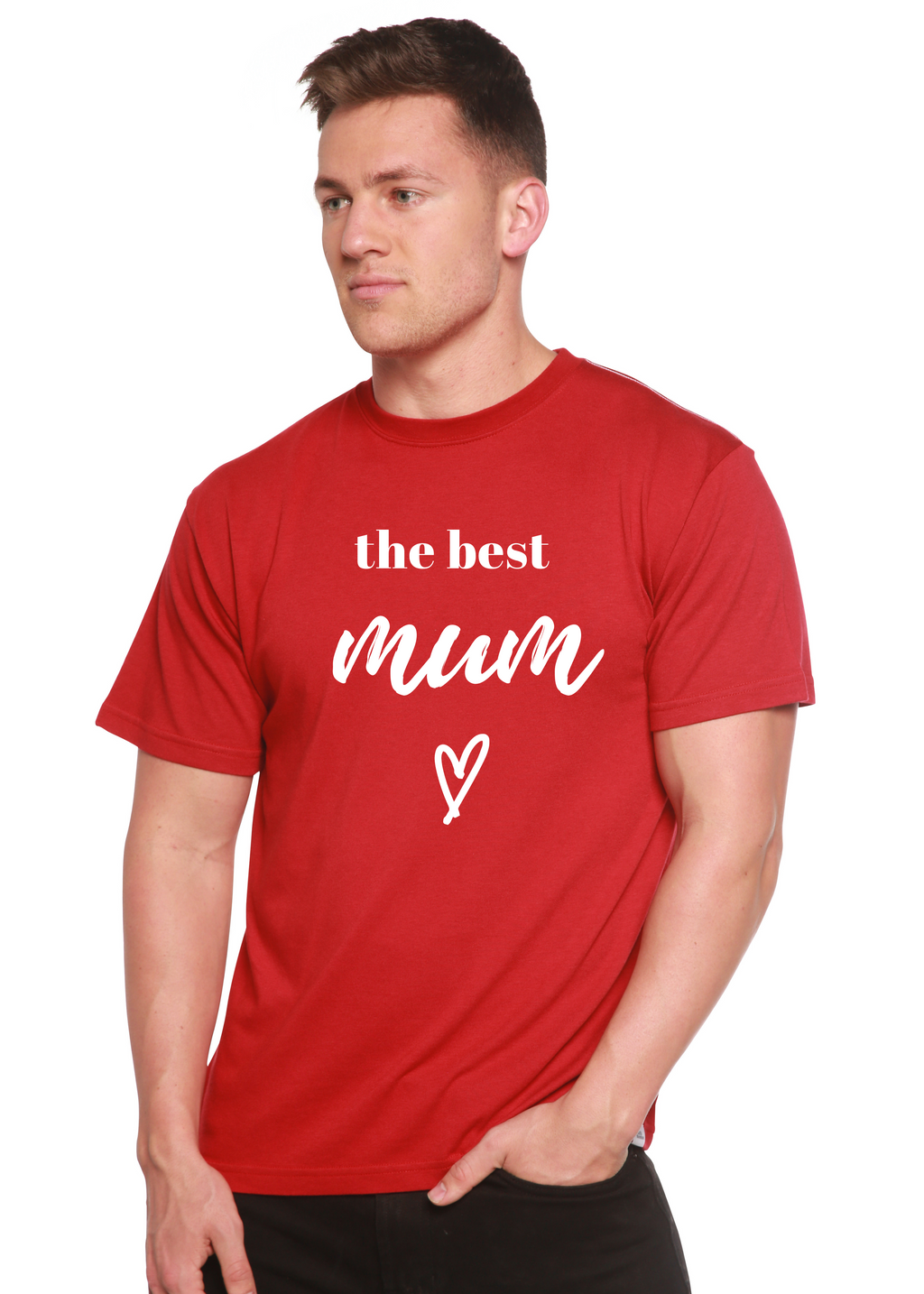 Camiseta gráfica de manga corta unisex de bambú viscosa/algodón orgánico The Best Mum