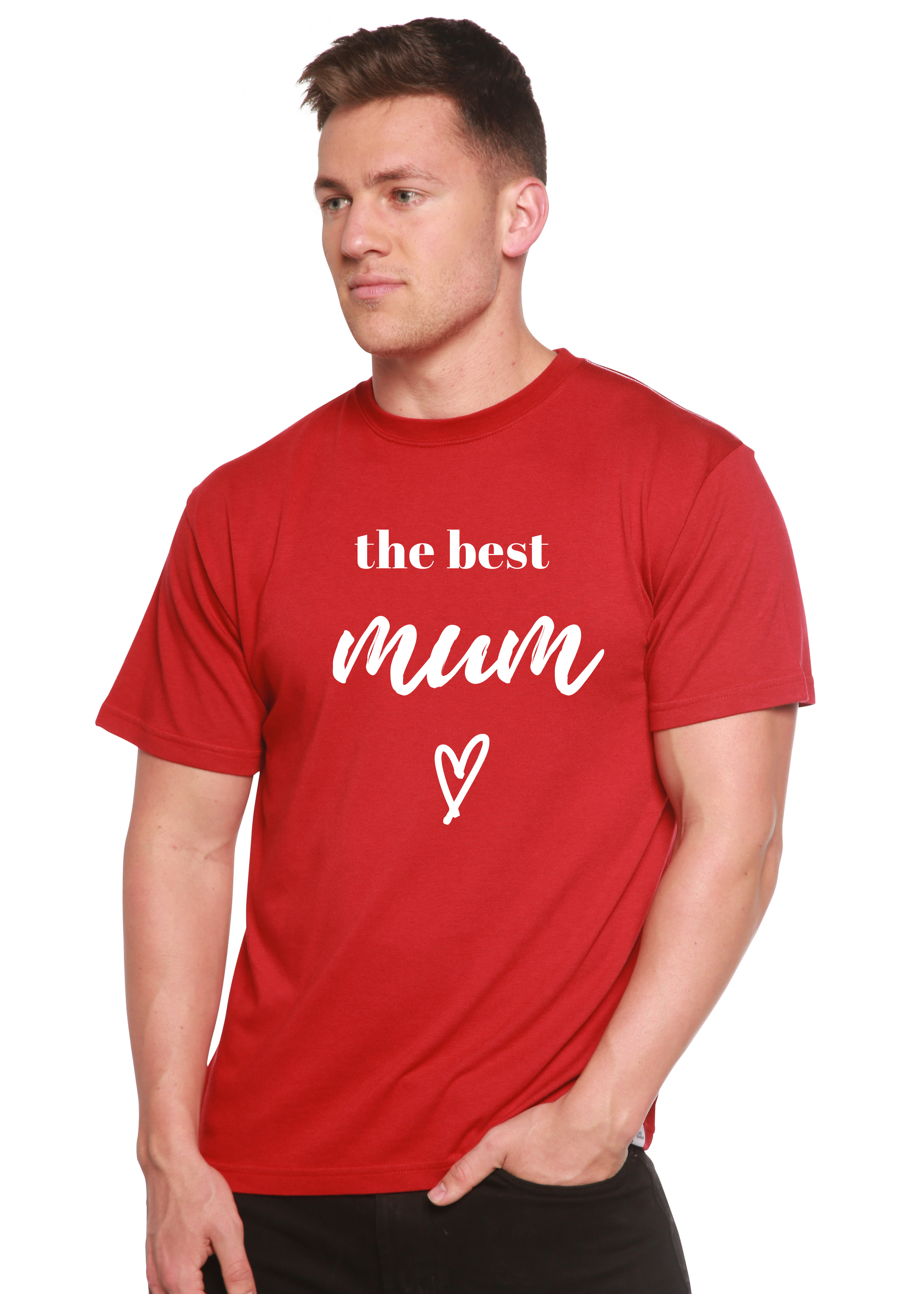 Camiseta gráfica de manga corta unisex de bambú viscosa/algodón orgánico The Best Mum