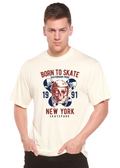 Camiseta gráfica de manga corta Born To Skate 1991 New York para hombre de bambú viscosa/algodón orgánico
