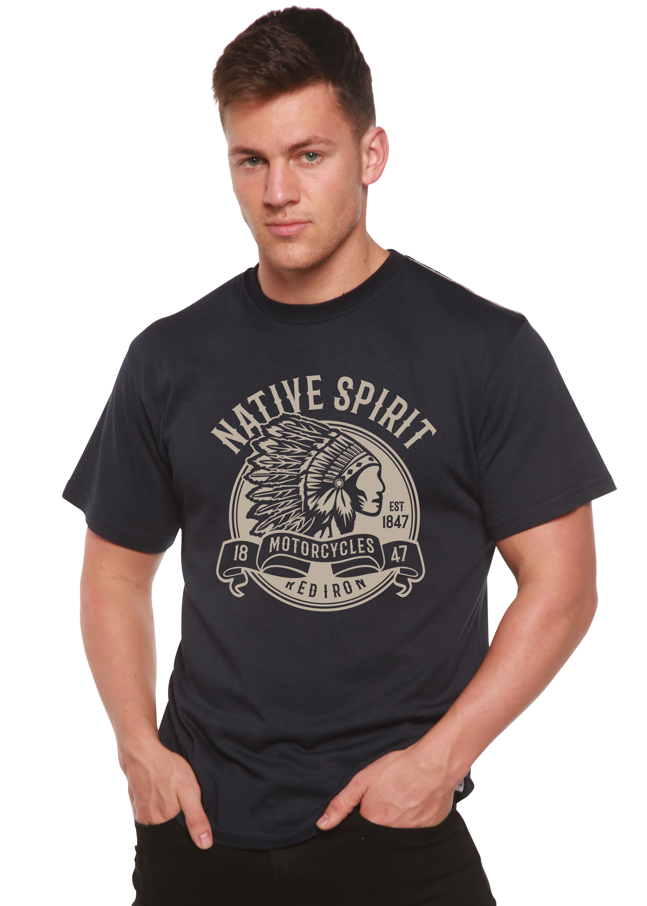 Camiseta gráfica de manga corta Native Spirit Spun Bamboo® de viscosa de bambú/algodón orgánico para hombre
