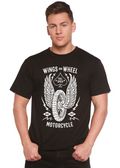 Camiseta gráfica de manga corta para hombre Wings And Wheel Spun Bamboo® de bambú viscosa/algodón orgánico