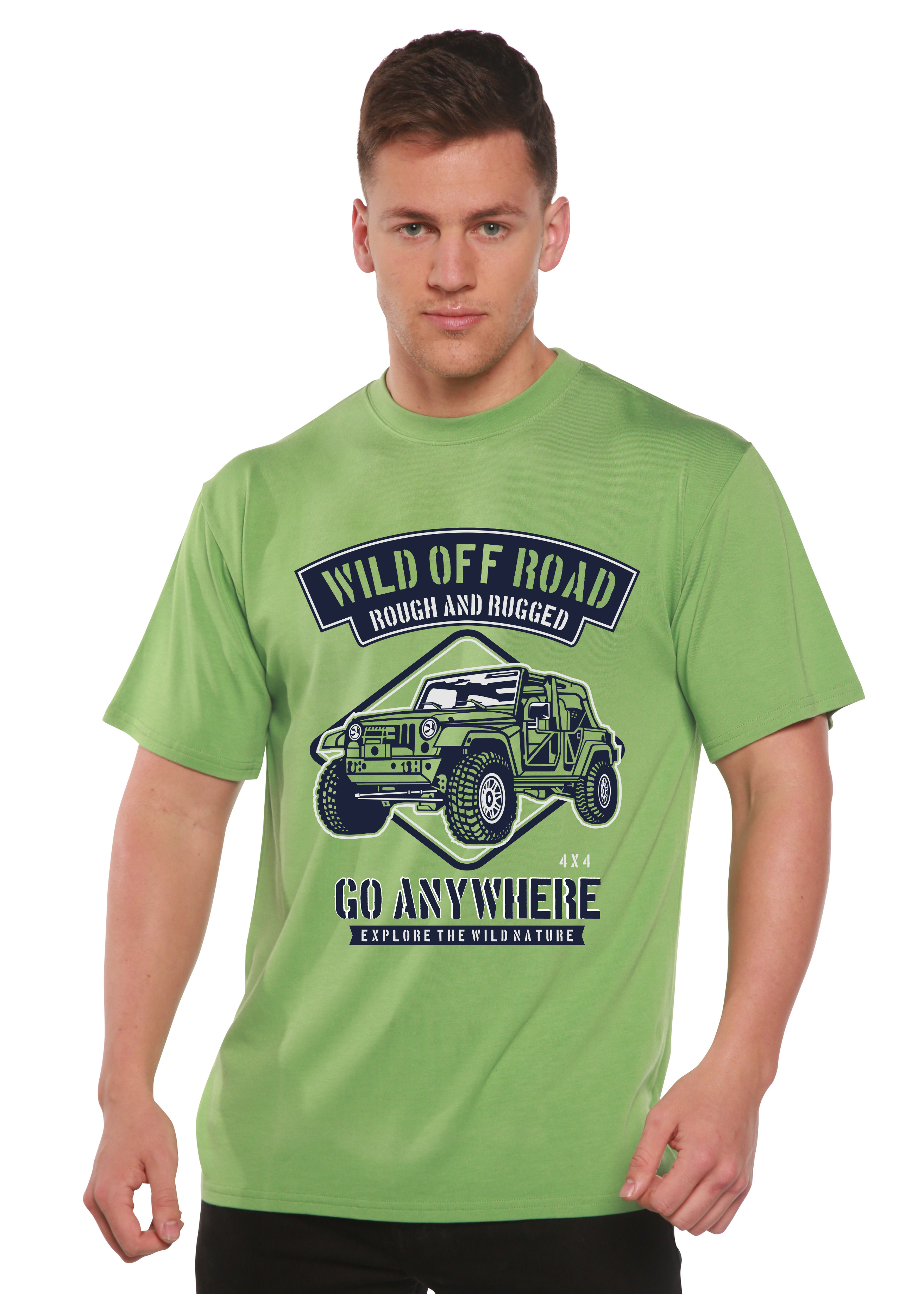 Camiseta gráfica de manga corta de viscosa de bambú y algodón orgánico para hombre Wild Off Road Spun Bamboo®