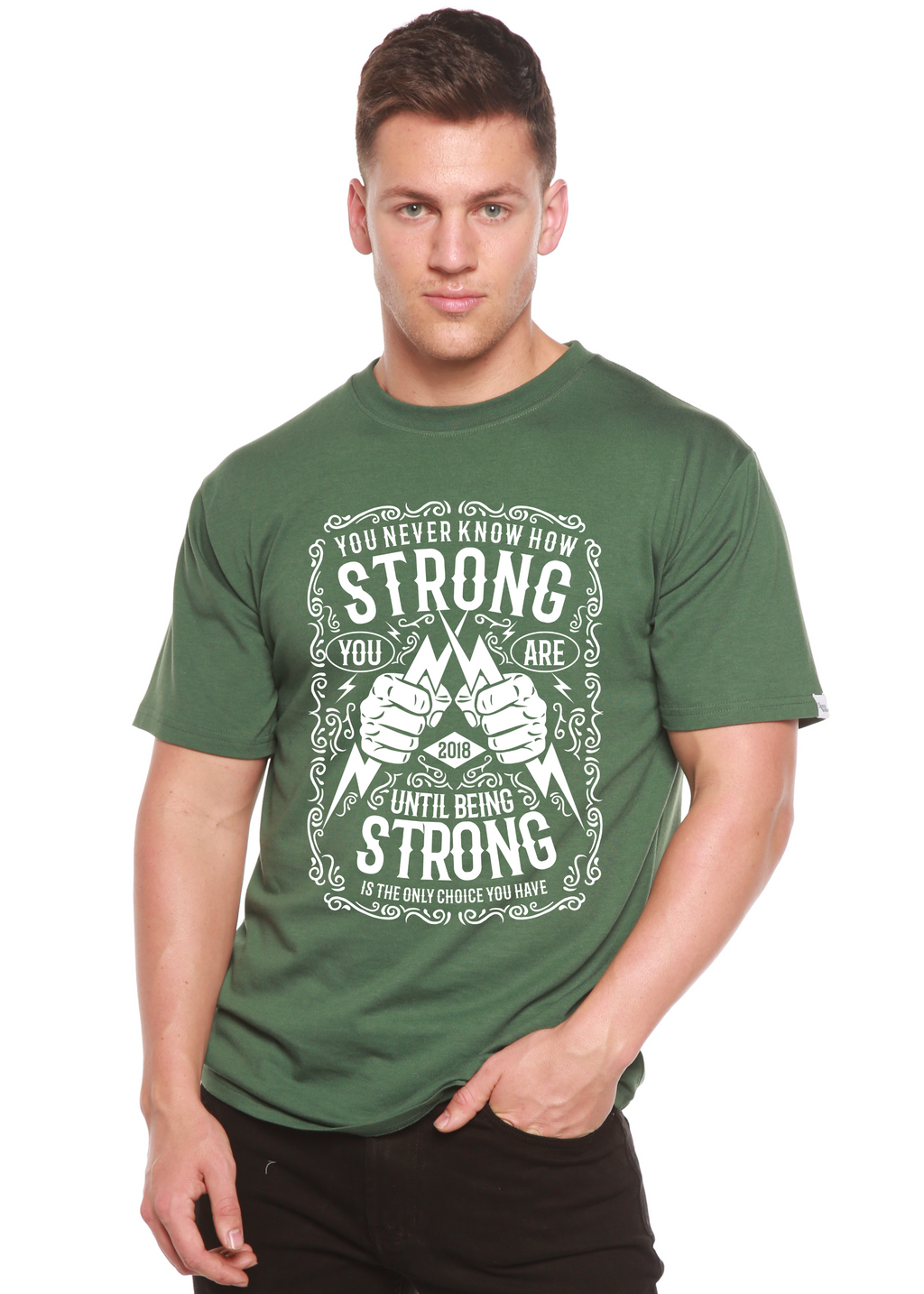 Camiseta gráfica de manga corta de viscosa de bambú/algodón orgánico Strong Spun Bamboo® para hombre
