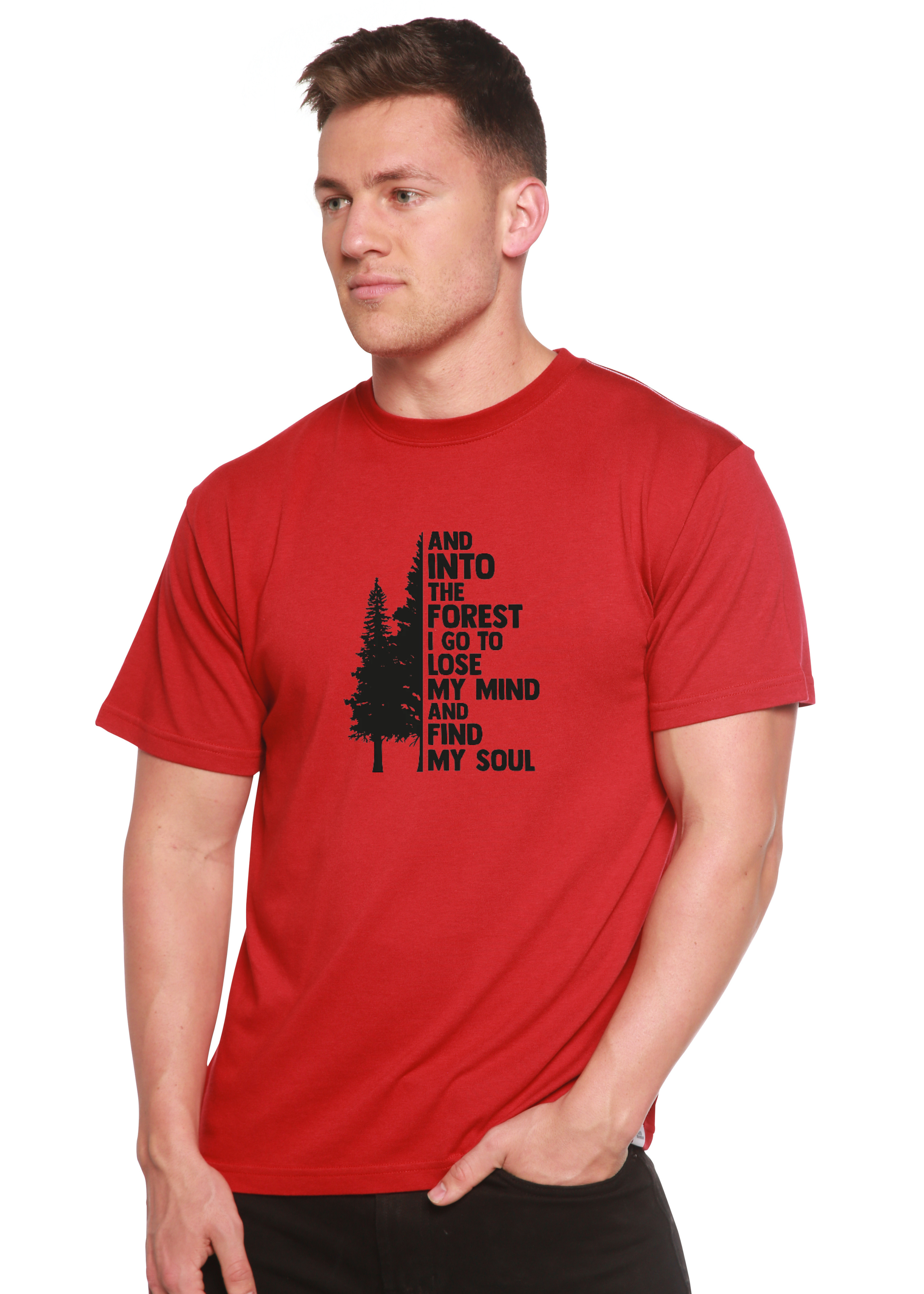 Y al bosque voy Camiseta gráfica de manga corta de bambú-viscosa/algodón orgánico para hombre