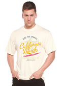 Camiseta Gráfica de Manga Corta para Hombre California Beach de Viscosa de Bambú/Algodón Orgánico