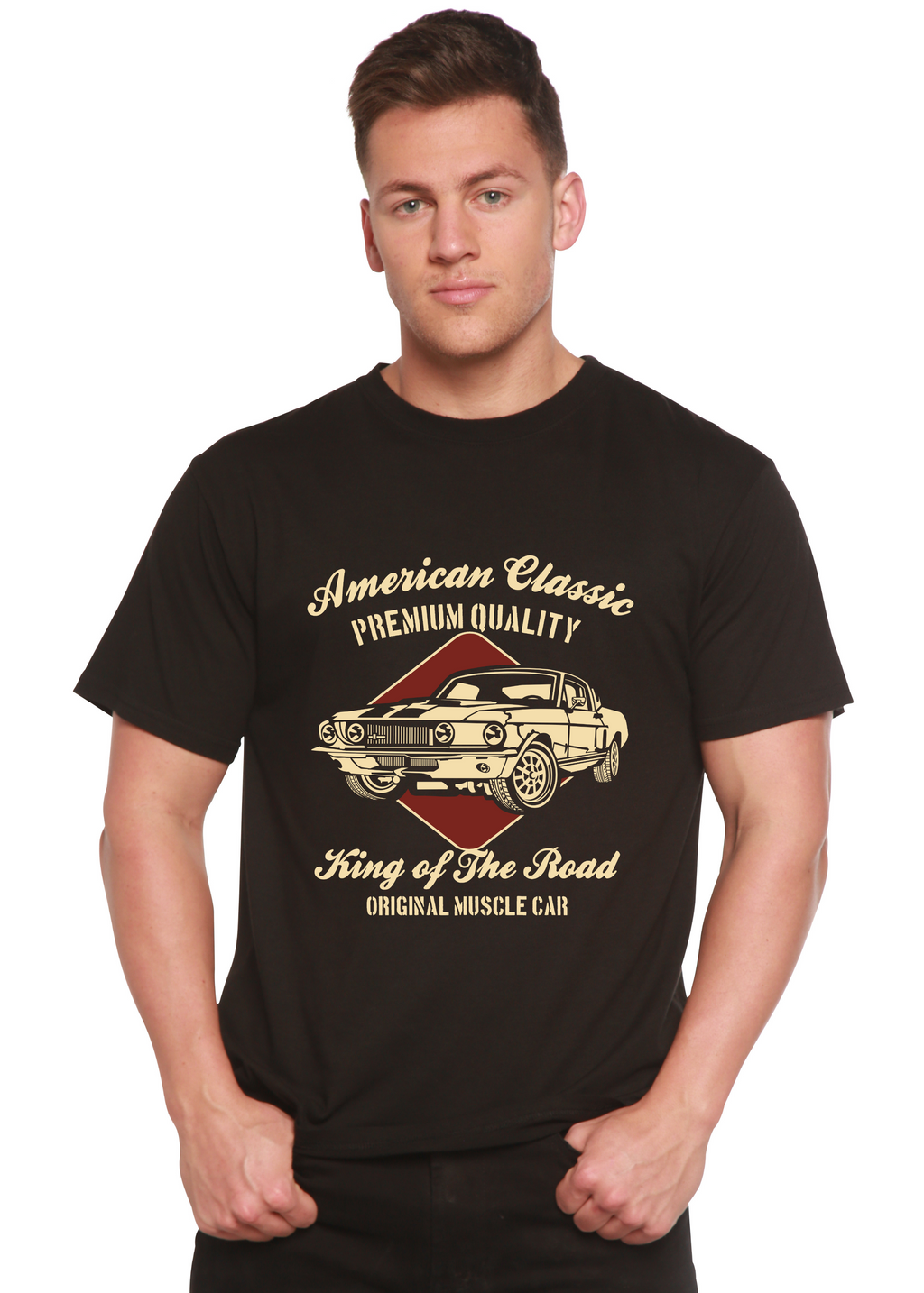 Camiseta gráfica de manga corta de bambú/algodón orgánico American Classic para hombre