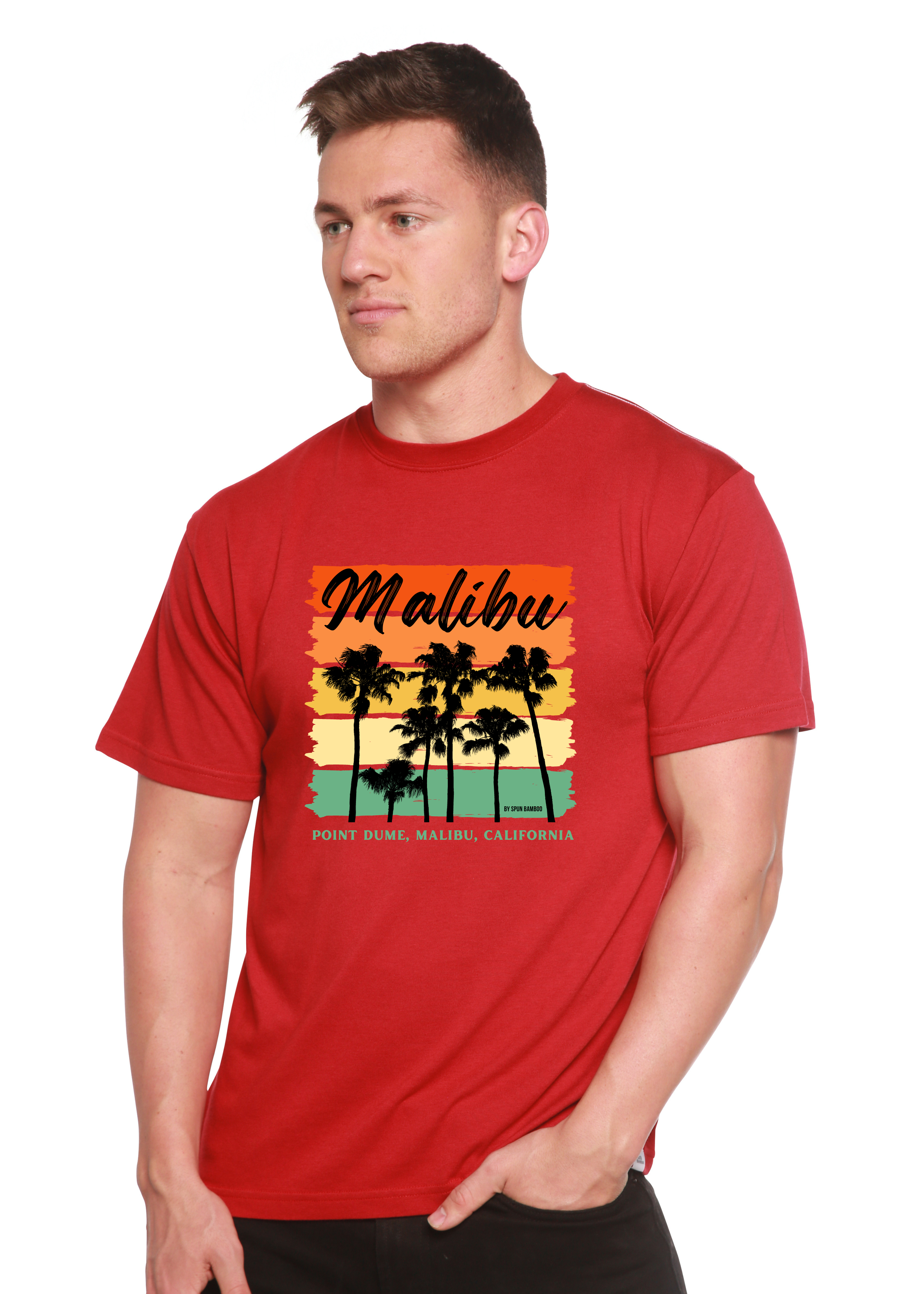 Camiseta de manga corta con gráfico de bambú viscosa/algodón orgánico unisex Malibu
