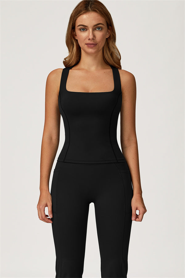 Conjunto de 2 piezas de top corto Glacier y leggings con pernera acampanada