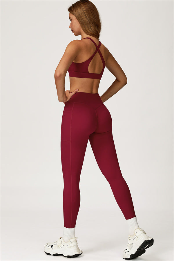 Conjunto de dos piezas de top deportivo y leggings Glacier