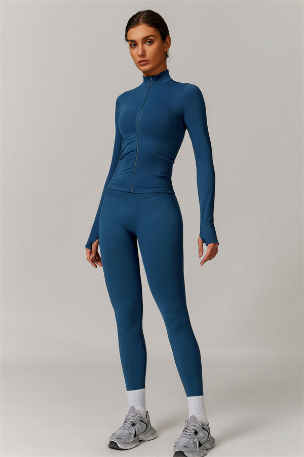 Conjunto de 3 piezas Nova Luxe: chaqueta, sujetador deportivo y leggings