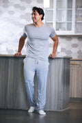 Conjunto de pijama de bambú suave para hombre - Camiseta de manga corta y pantalones