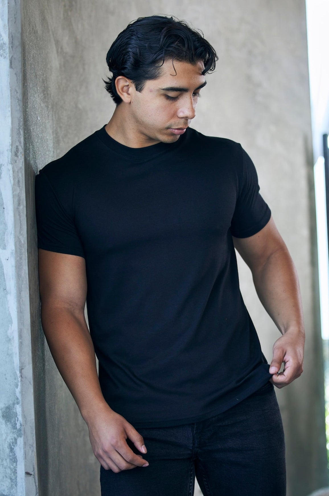 La camiseta de manga corta original para hombre de bambú de viscosa/algodón orgánico - Corte clásico