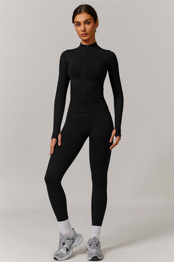 Conjunto de 3 piezas Nova Luxe: chaqueta, sujetador deportivo y leggings