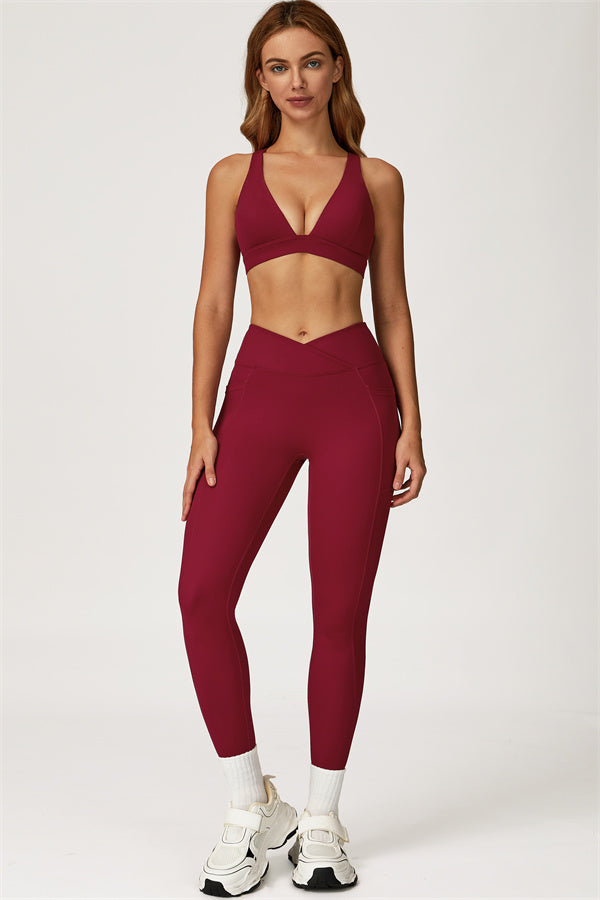 Conjunto de dos piezas de top deportivo y leggings Glacier