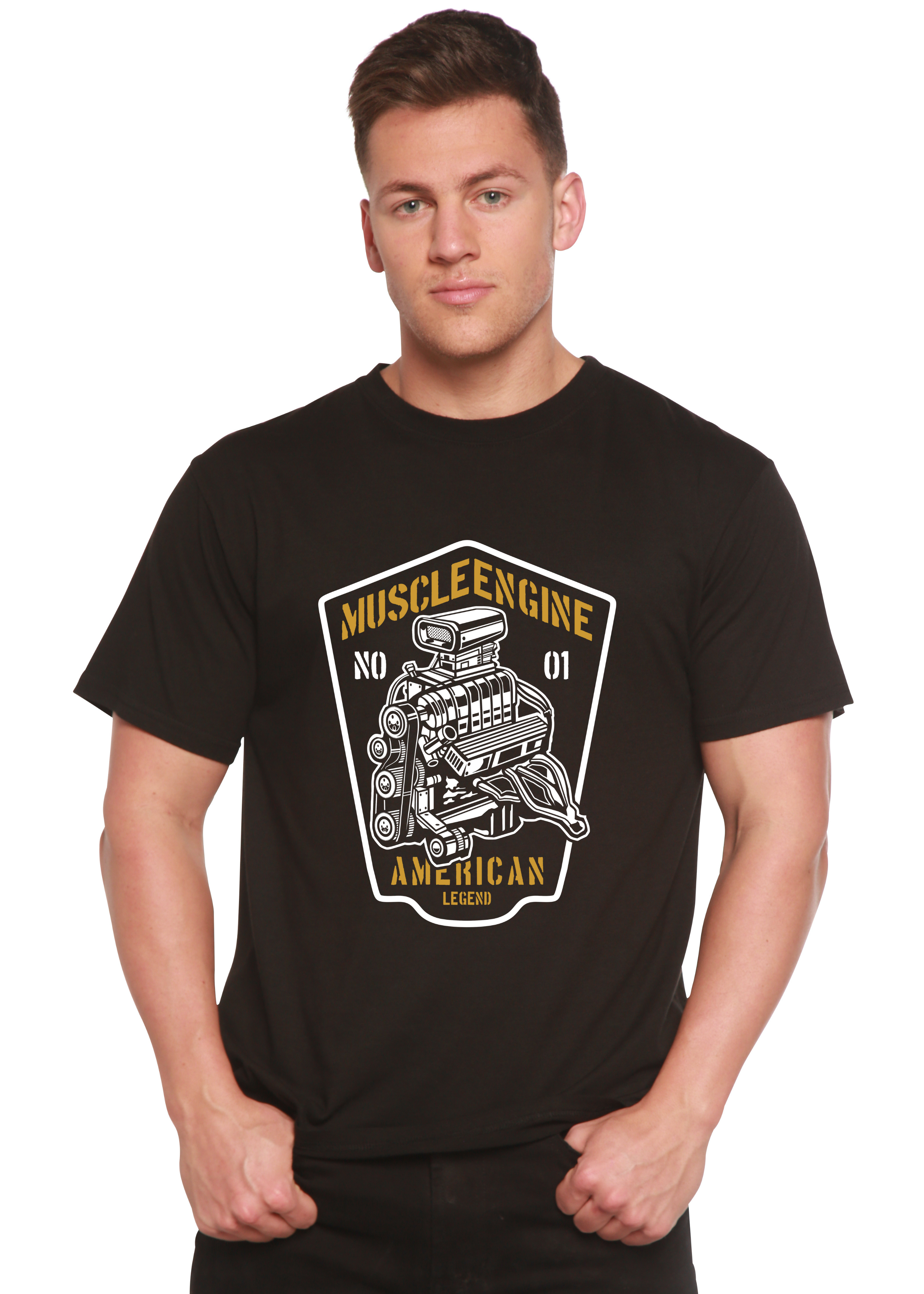 Muscle Engine Spun Bamboo® Camiseta Gráfica de Manga Corta de Bambú Viscosa/Algodón Orgánico para Hombre