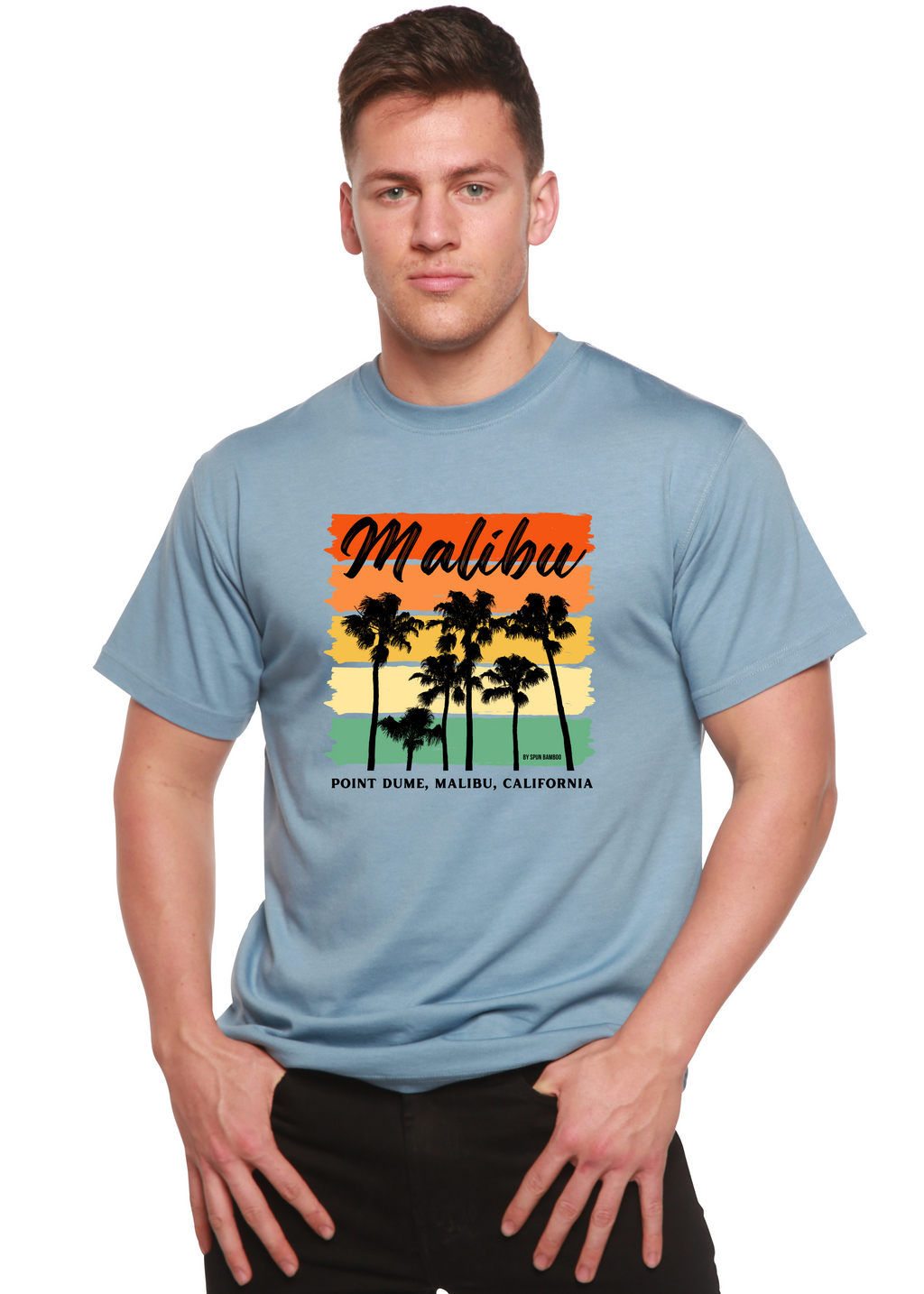 Camiseta de manga corta con gráfico de bambú viscosa/algodón orgánico unisex Malibu
