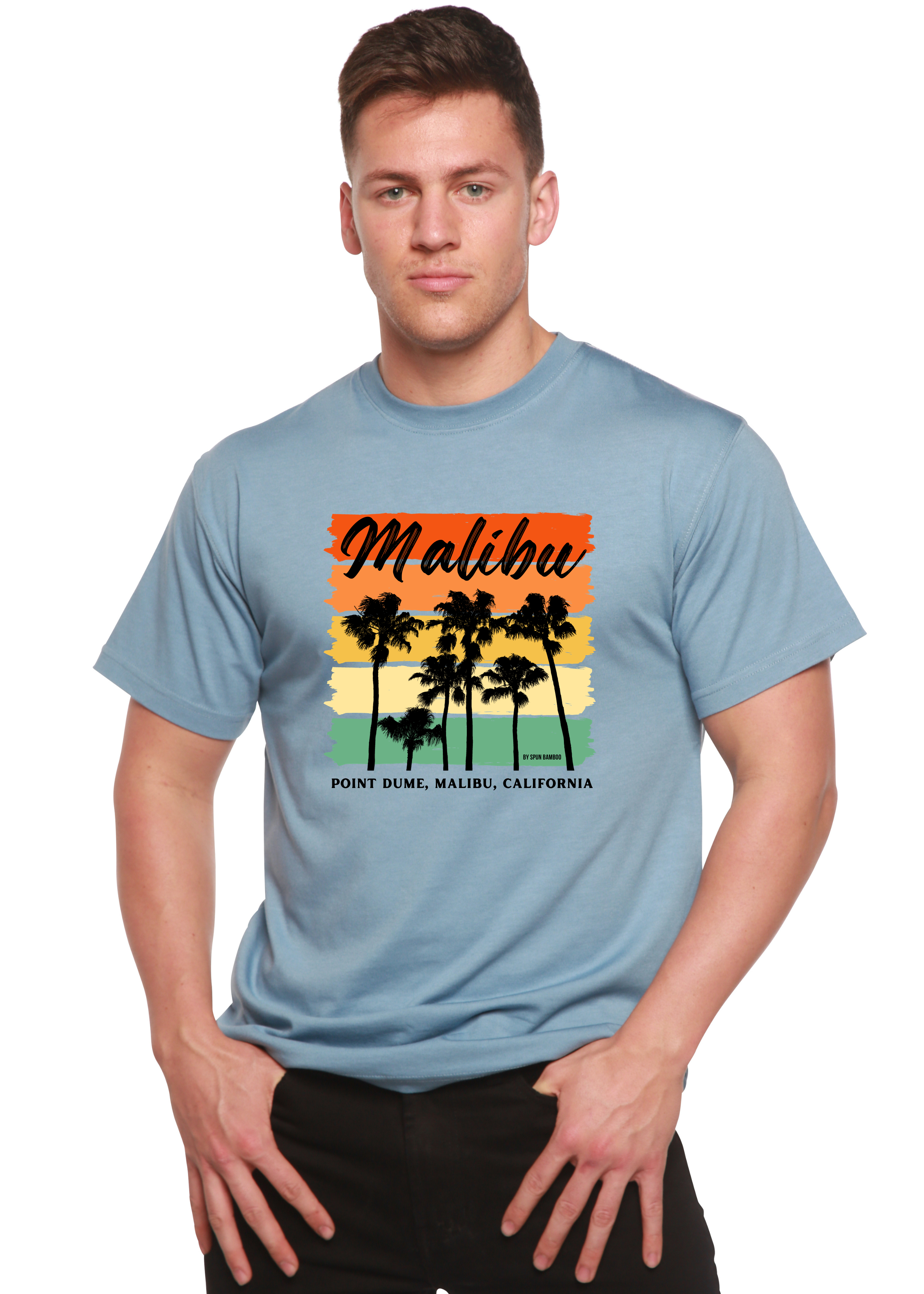 Camiseta de manga corta con gráfico de bambú viscosa/algodón orgánico unisex Malibu