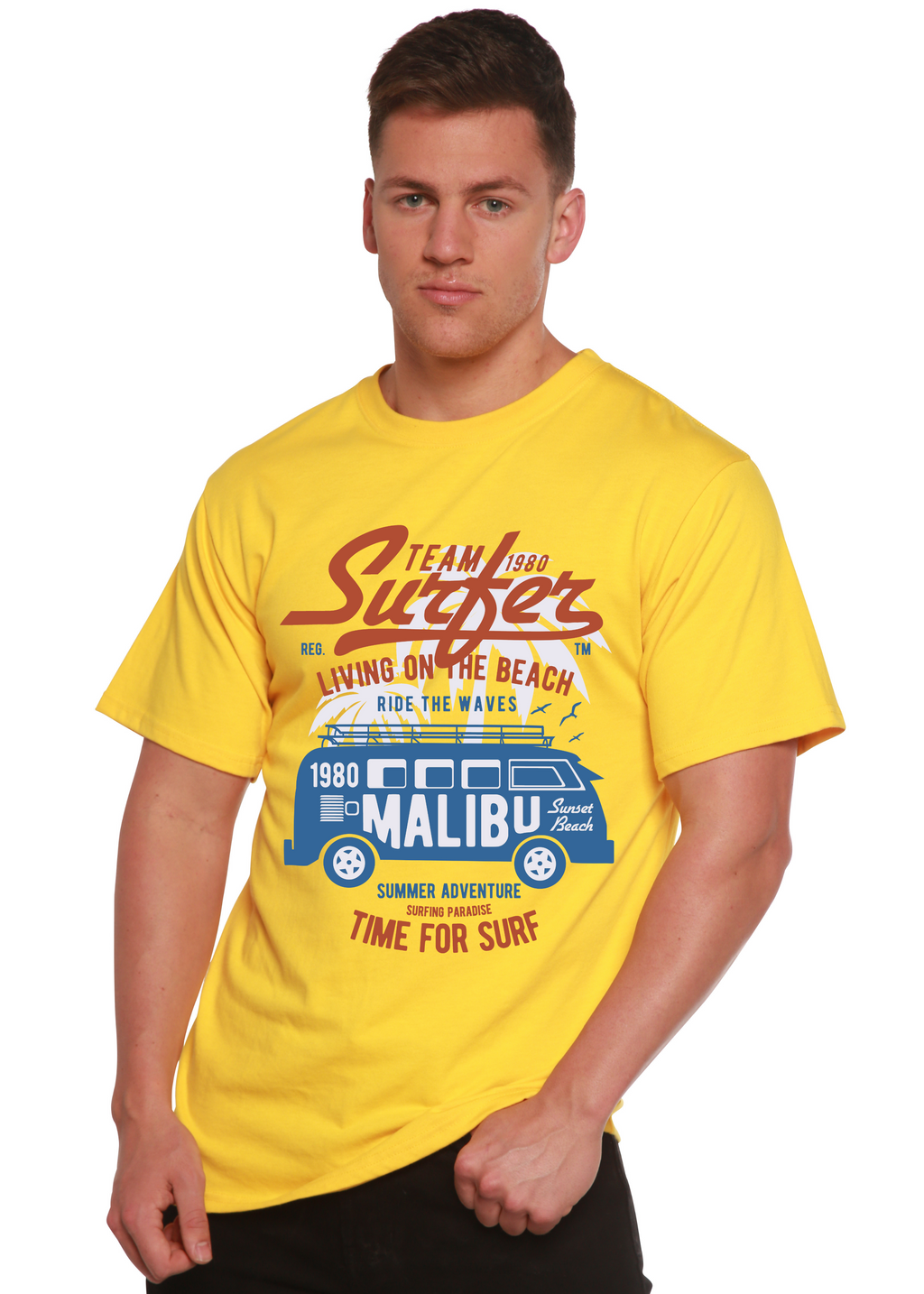 Camiseta gráfica de manga corta de bambú/algodón orgánico para hombre Team Surfer Spun Bamboo®