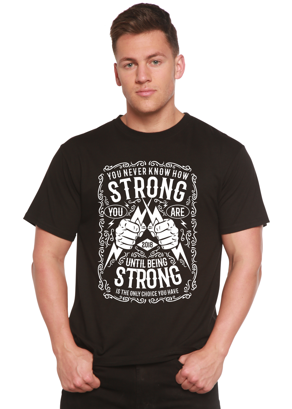 Camiseta gráfica de manga corta de viscosa de bambú/algodón orgánico Strong Spun Bamboo® para hombre