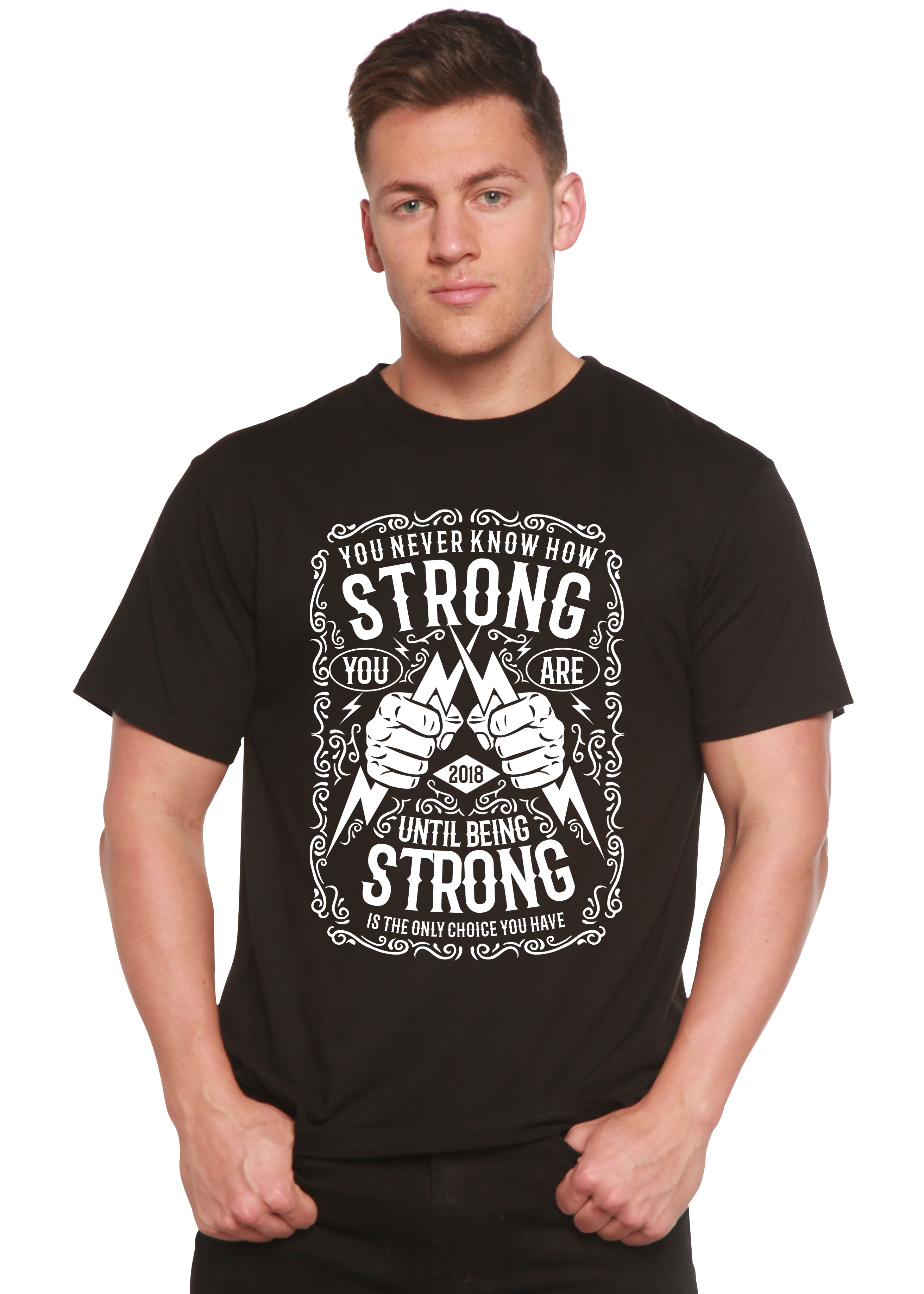 Camiseta gráfica de manga corta de viscosa de bambú/algodón orgánico Strong Spun Bamboo® para hombre