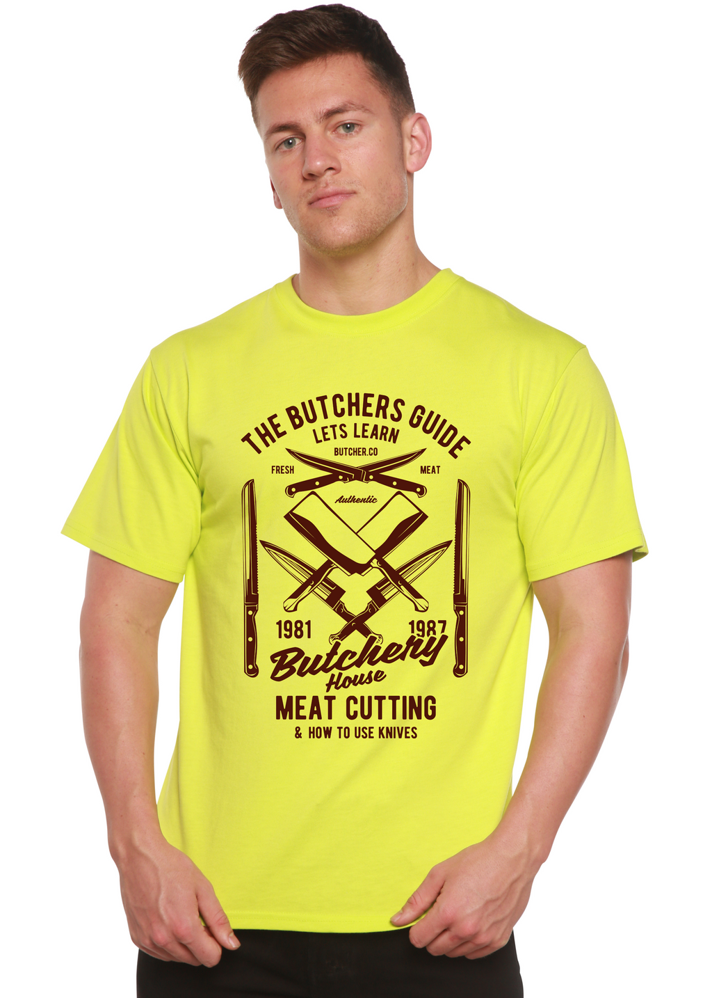 Camiseta gráfica de manga corta de bambú/algodón orgánico para hombre Butchery House