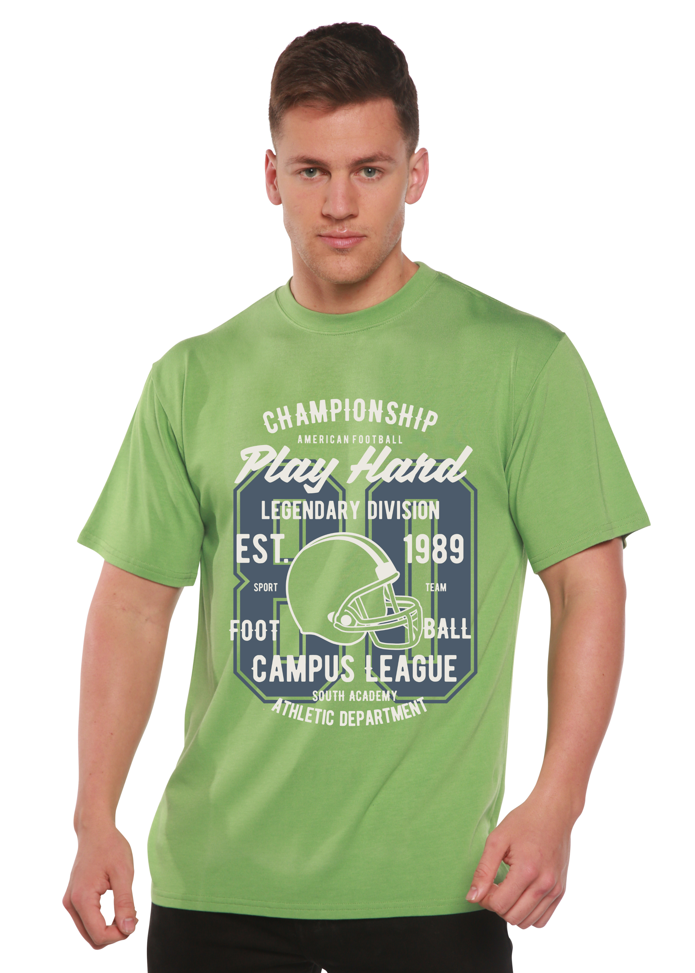 Play Hard Spun Bamboo® Camiseta Gráfica de Manga Corta para Hombre de Viscosa de Bambú/Algodón Orgánico