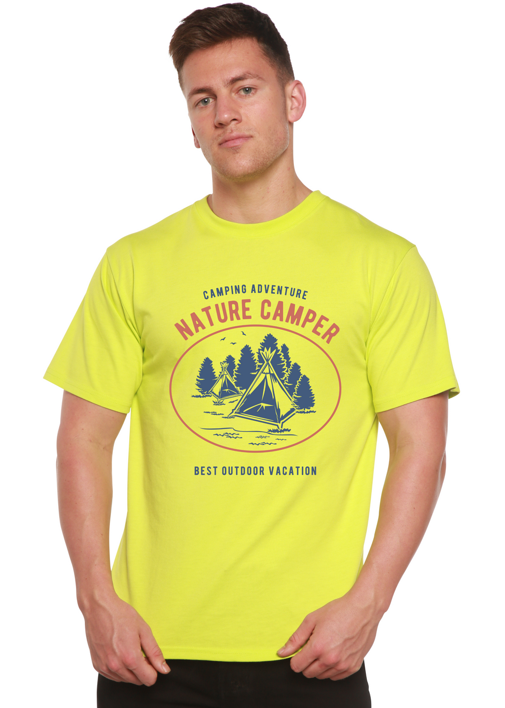 Camiseta gráfica Nature Camper Spun Bamboo® de manga corta de viscosa de bambú y algodón orgánico para hombre