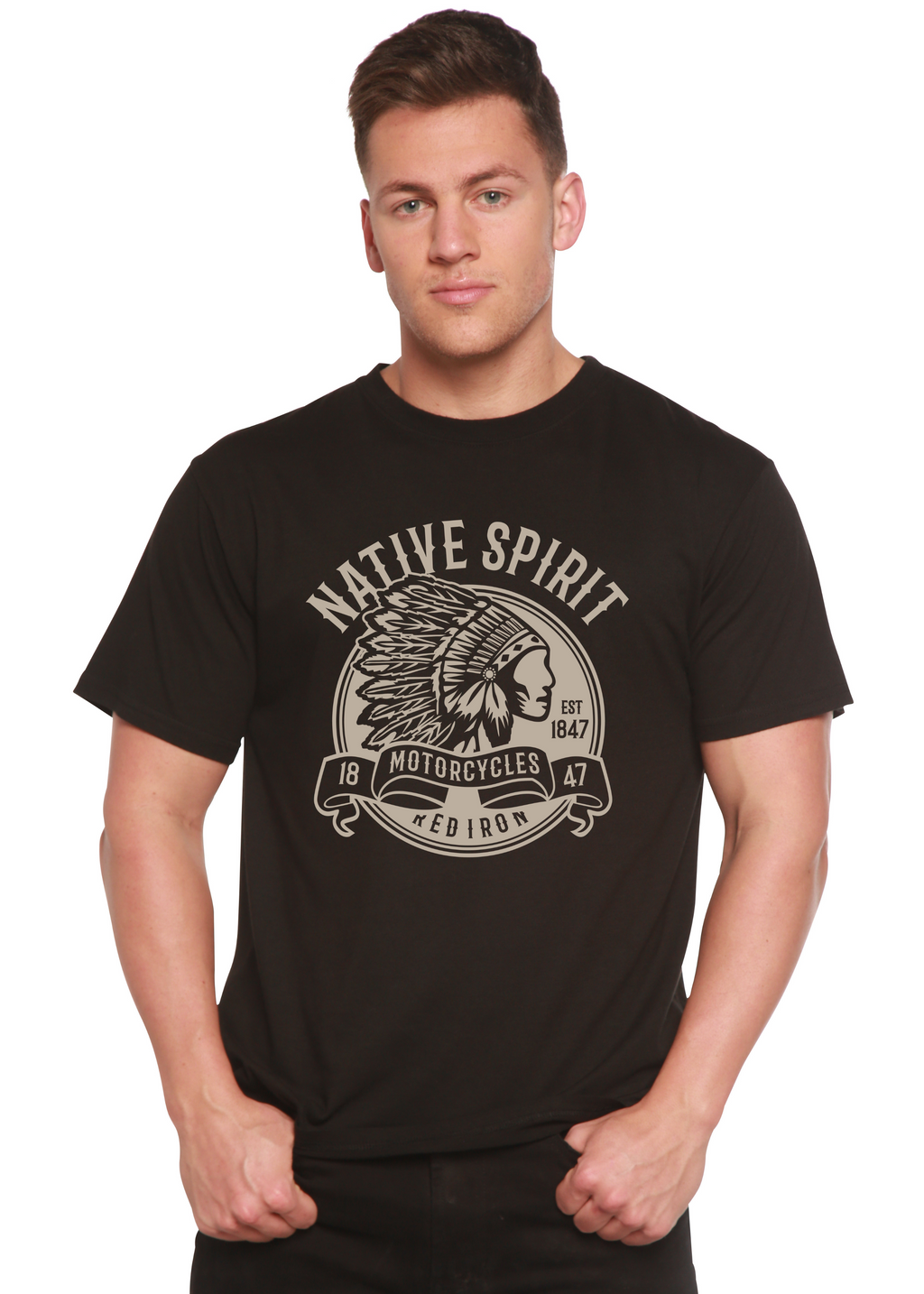 Camiseta gráfica de manga corta Native Spirit Spun Bamboo® de viscosa de bambú/algodón orgánico para hombre