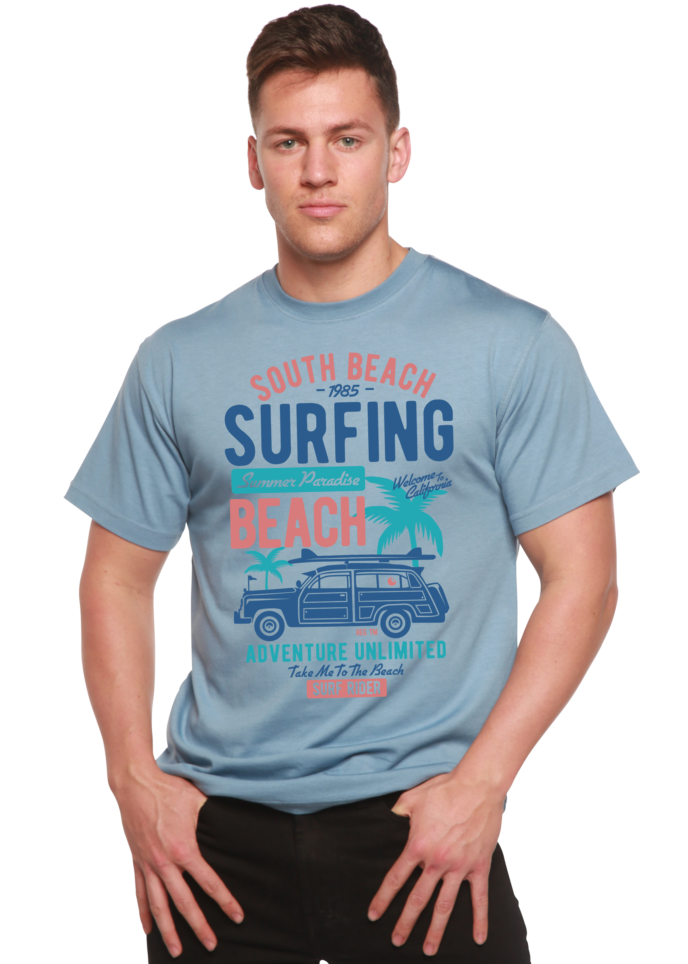 Camiseta gráfica de manga corta de viscosa de bambú y algodón orgánico South Beach Spun Bamboo® para hombre