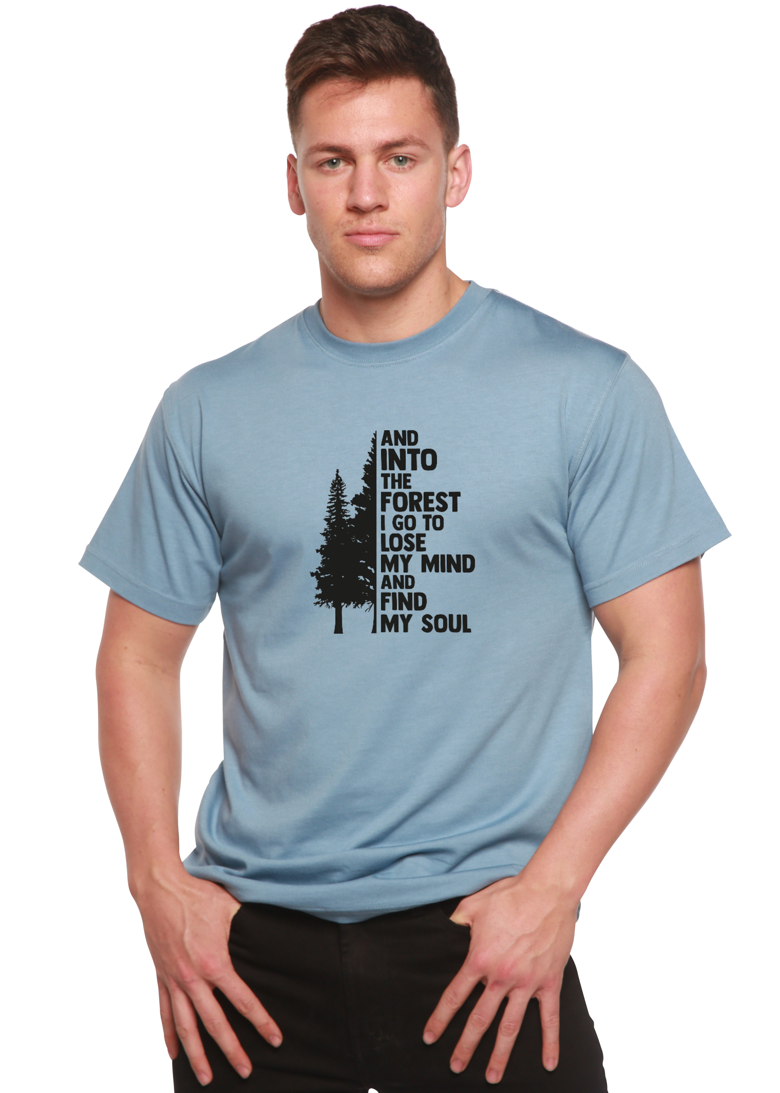 Y al bosque voy Camiseta gráfica de manga corta de bambú-viscosa/algodón orgánico para hombre