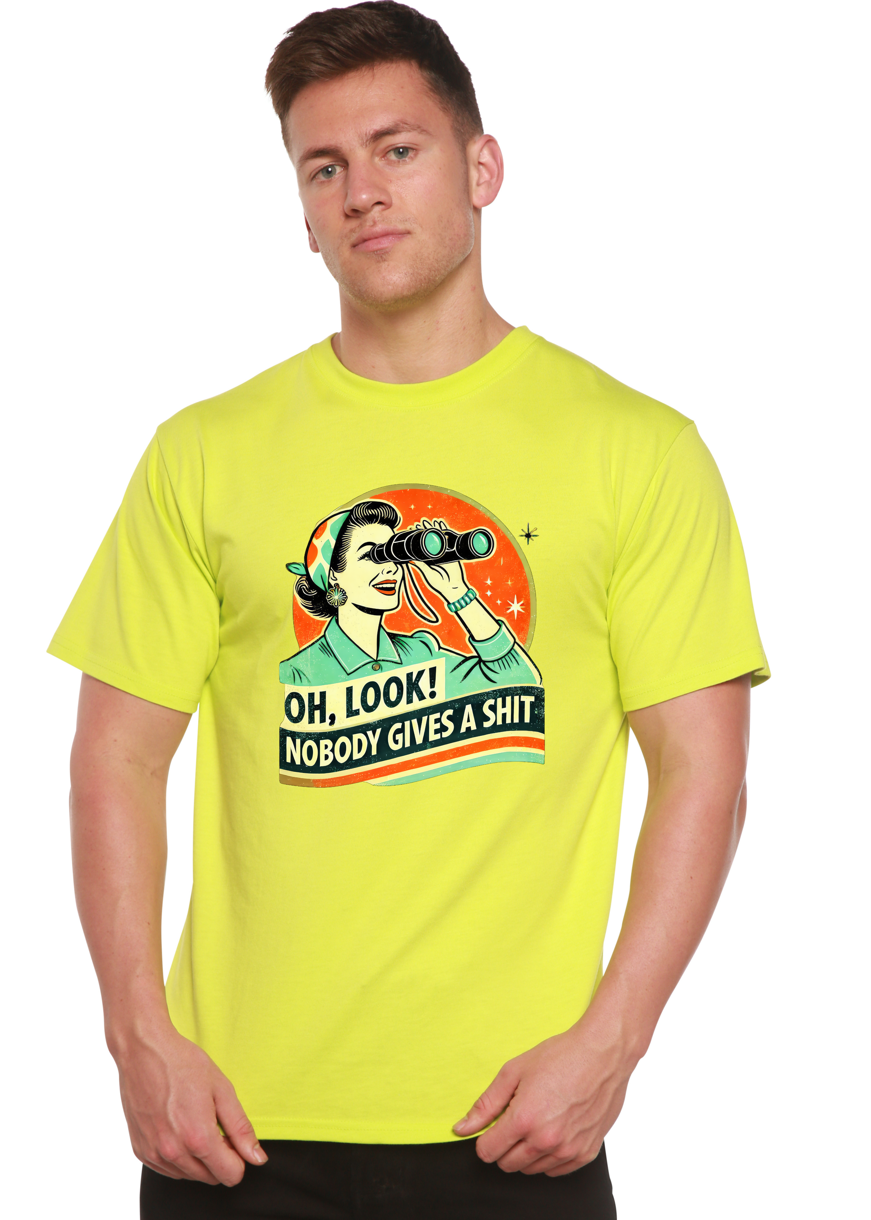 Camiseta gráfica unisex divertida Retro Mujer de bambú/algodón