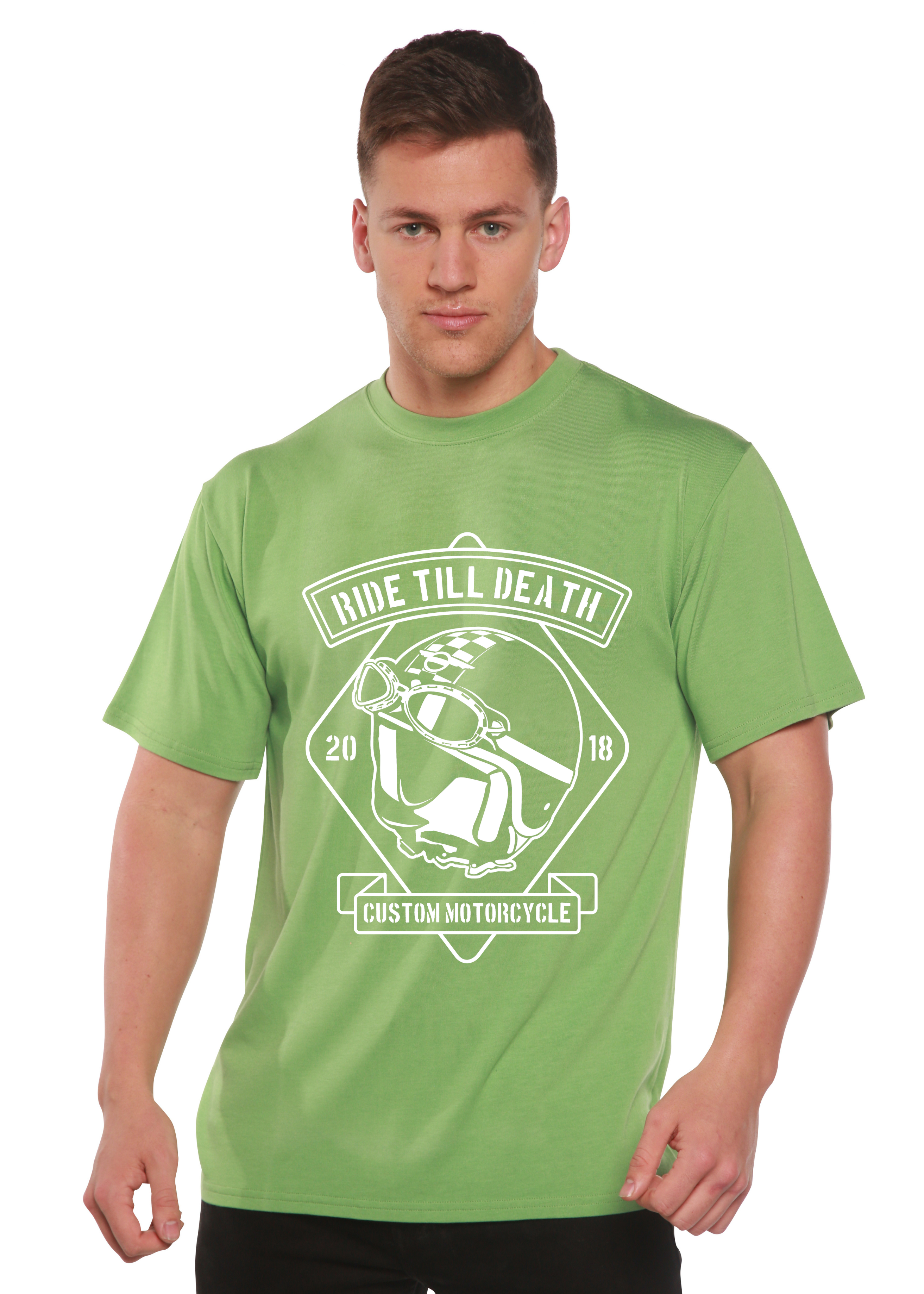 Camiseta gráfica de manga corta de viscosa de bambú y algodón orgánico para hombre Ride Till Death Spun Bamboo®